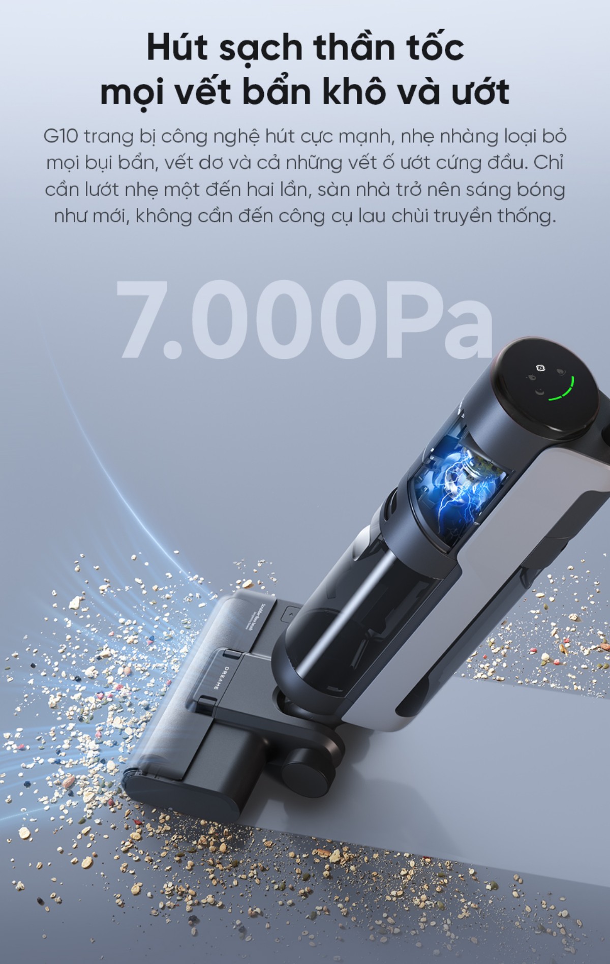 Dreame G10 gập nghiêng 180°