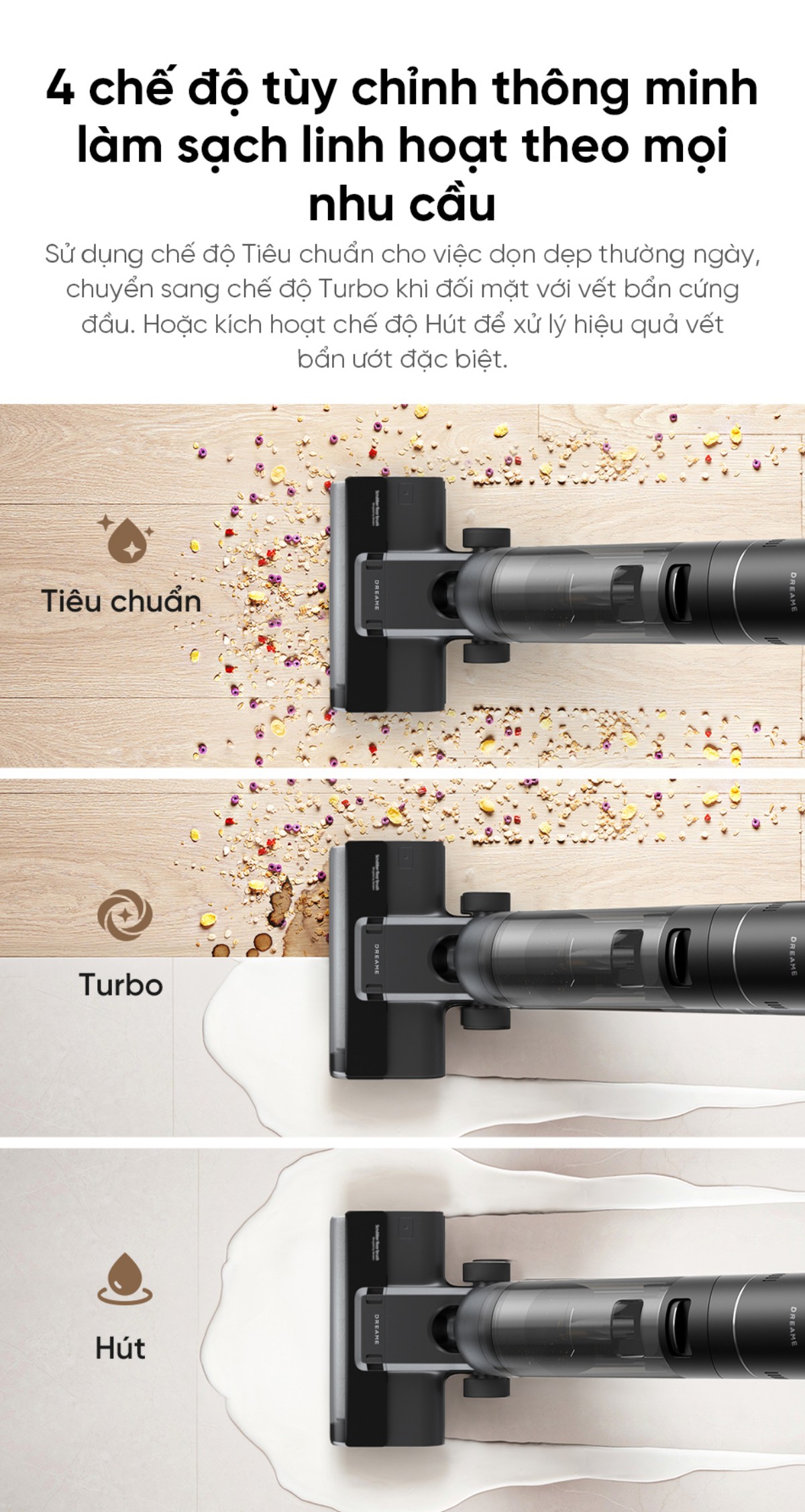 Dreame G10 gập nghiêng 180°