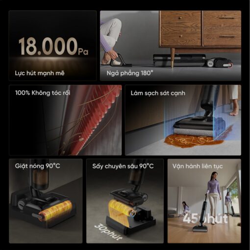 Dreame H12 Flexreach gập nghiêng 180°