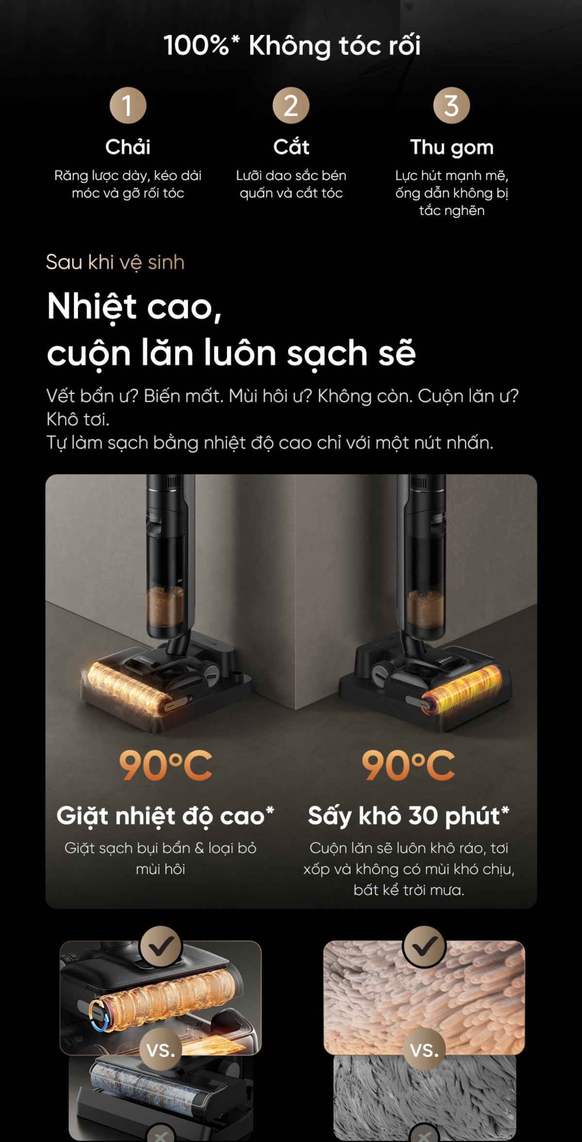 Dreame H12 Flexreach gập nghiêng 180°