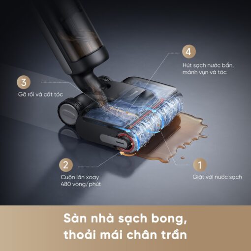 Dreame H12 GT gập nghiêng 180°