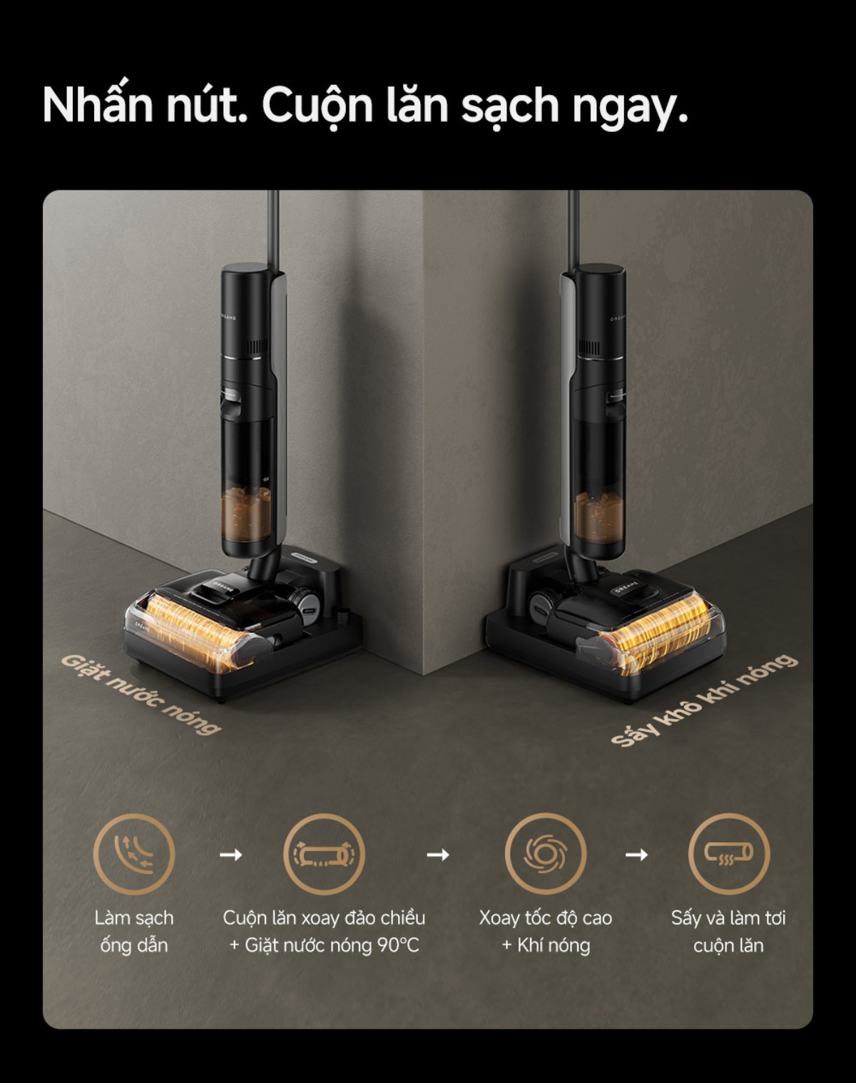 Dreame H13 FlexReach gập nghiêng 180°