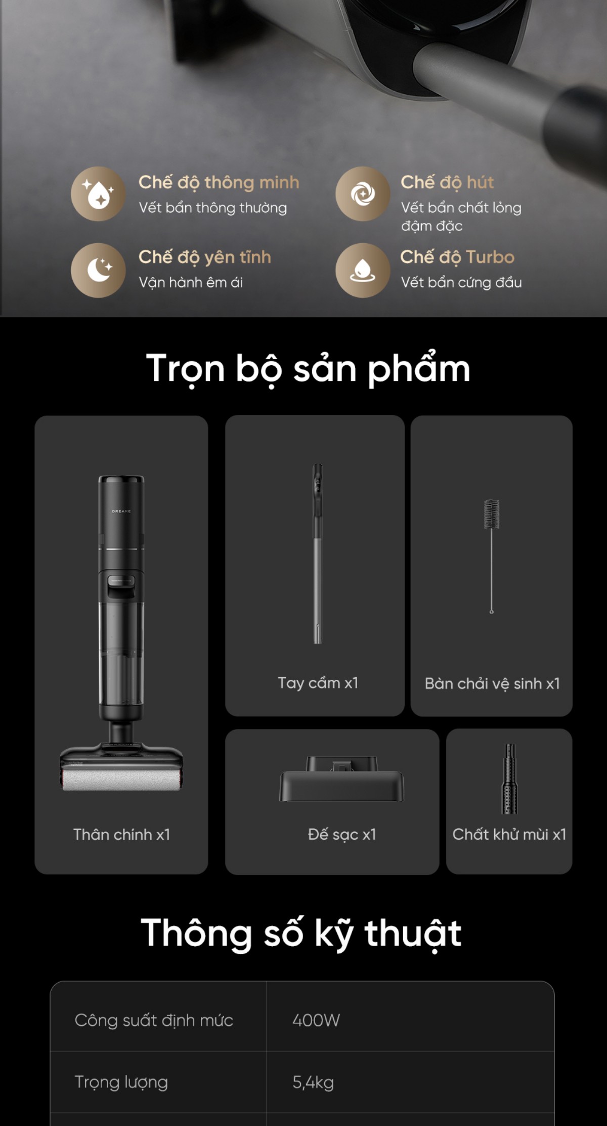 Dreame H13s Flexreach gập nghiêng 180°