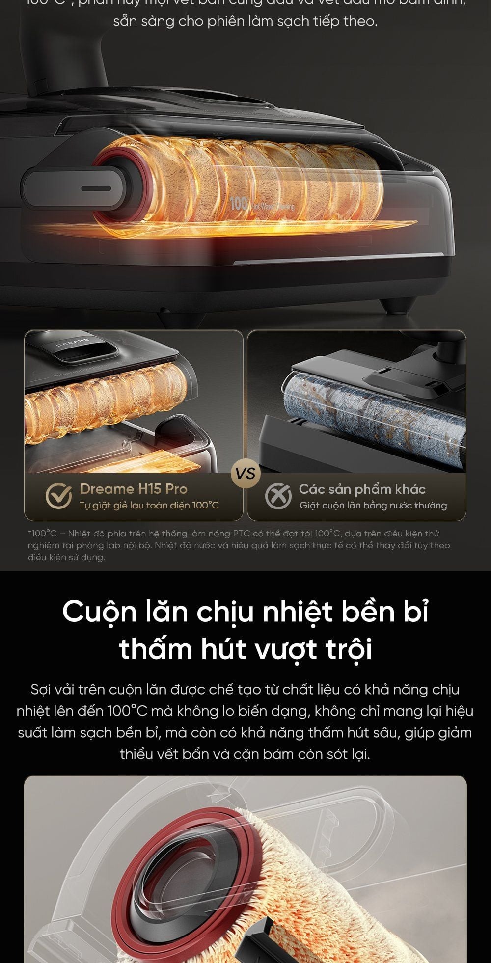 Dreame H15 Pro gập nghiêng 180°