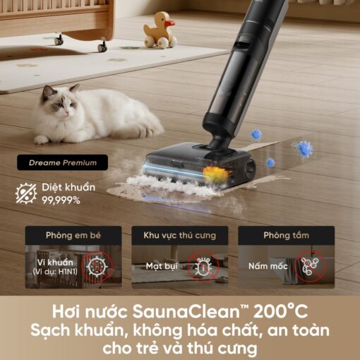 Máy hút bụi lau nhà Dreame H16 Steam | Lực hút 28.000Pa