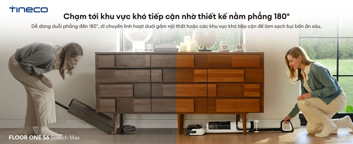 Tineco Floor One S6 Stretch Max | Lực hút 22.000Pa