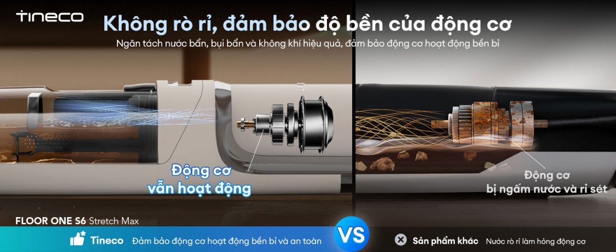 Tineco Floor One S6 Stretch Max | Lực hút 22.000Pa