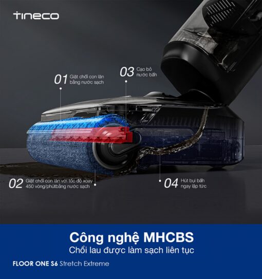 Tineco S6 Stretch Extreme gập nghiêng 180°