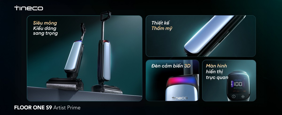 Tineco S9 Artist Prime gập nghiêng 180°