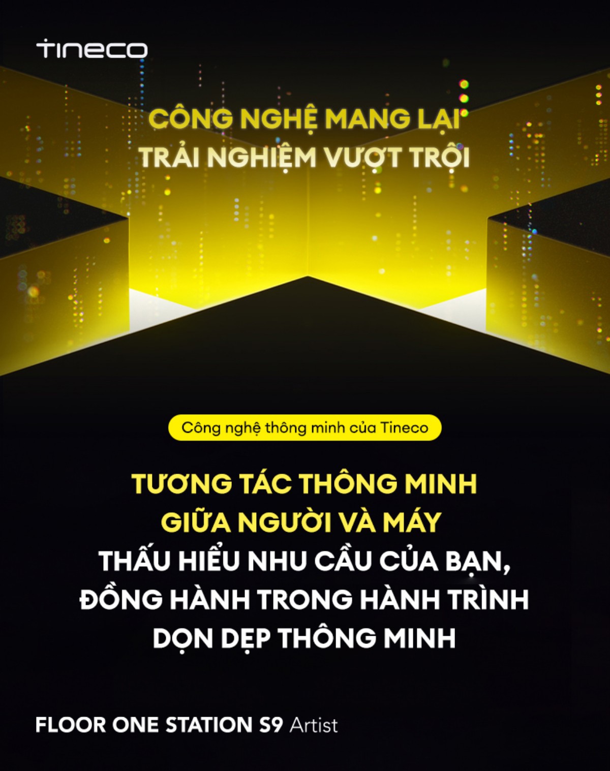 Tineco Station S9 Artist gập nghiêng 180°