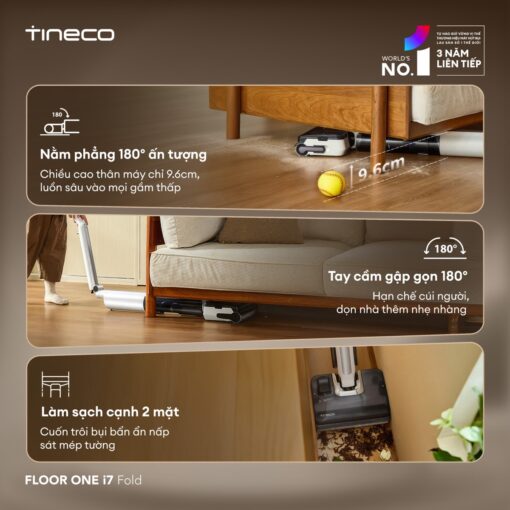 Tineco i7 Fold | Lực hút 22.000 Pa