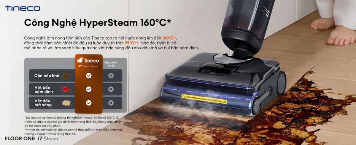 Tineco i7 Steam gập nghiêng 180°