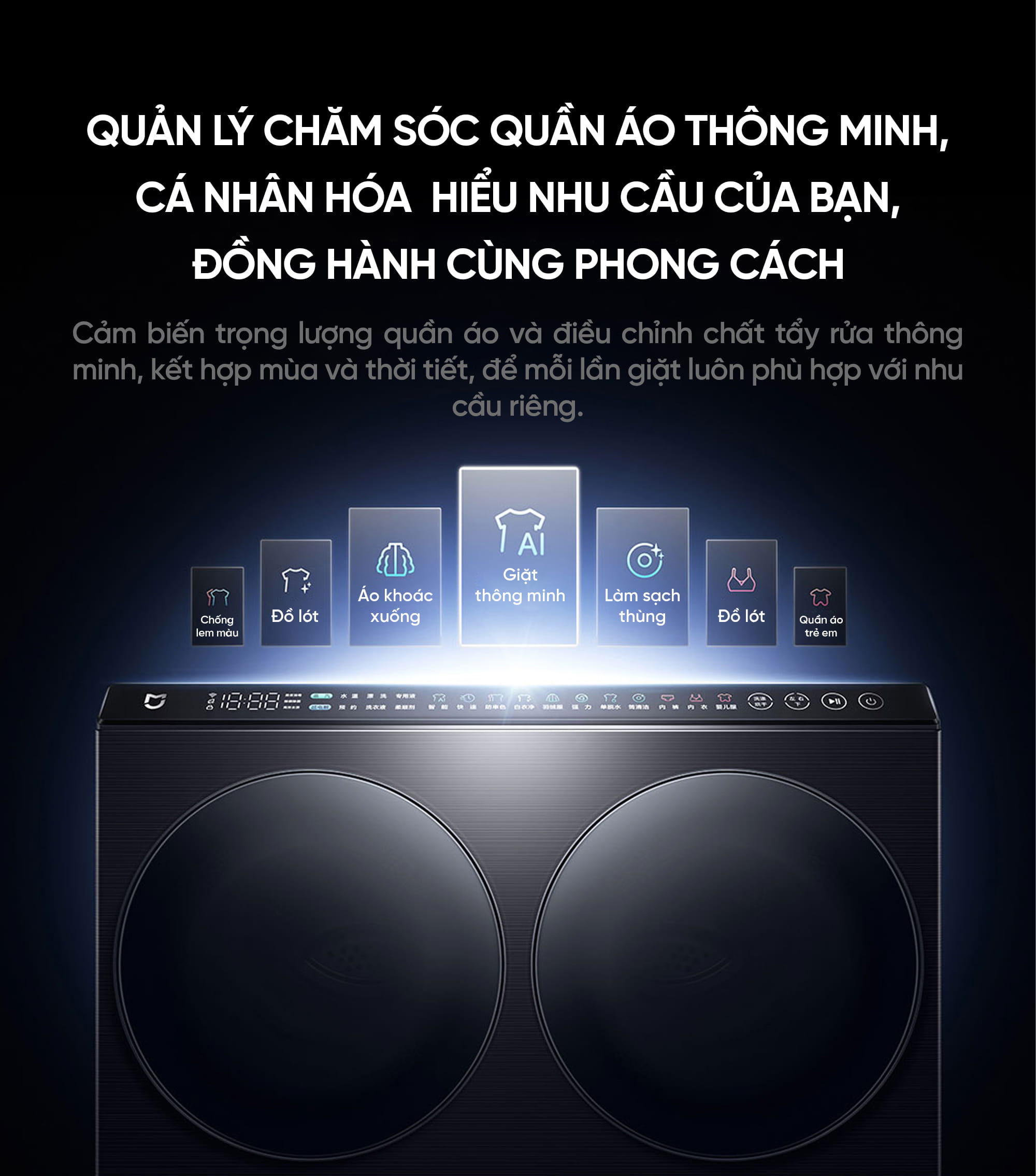 Máy giặt sấy Xiaomi Mijia MJ202 Pro 2026, giặt 14kg, sấy 10kg, ba vùng độc lập