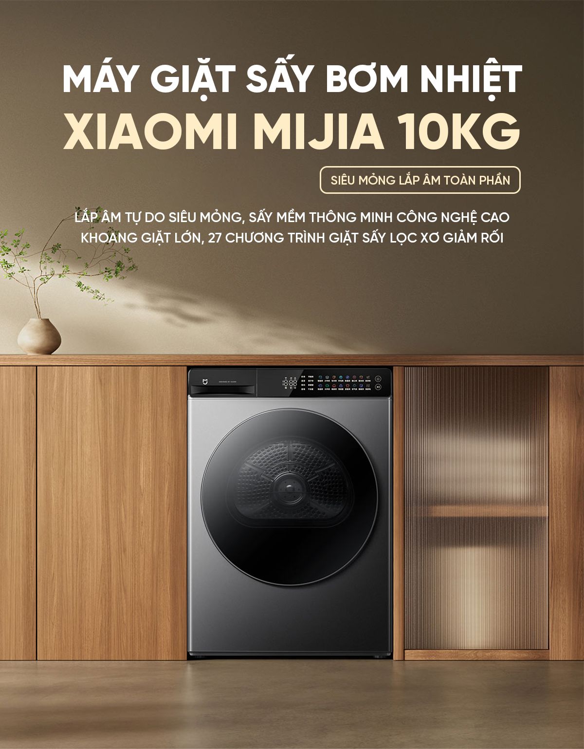 Máy giặt Xiaomi Mijia MJ103 H100MJ103, giặt 10kg, 27 chương trình giặt