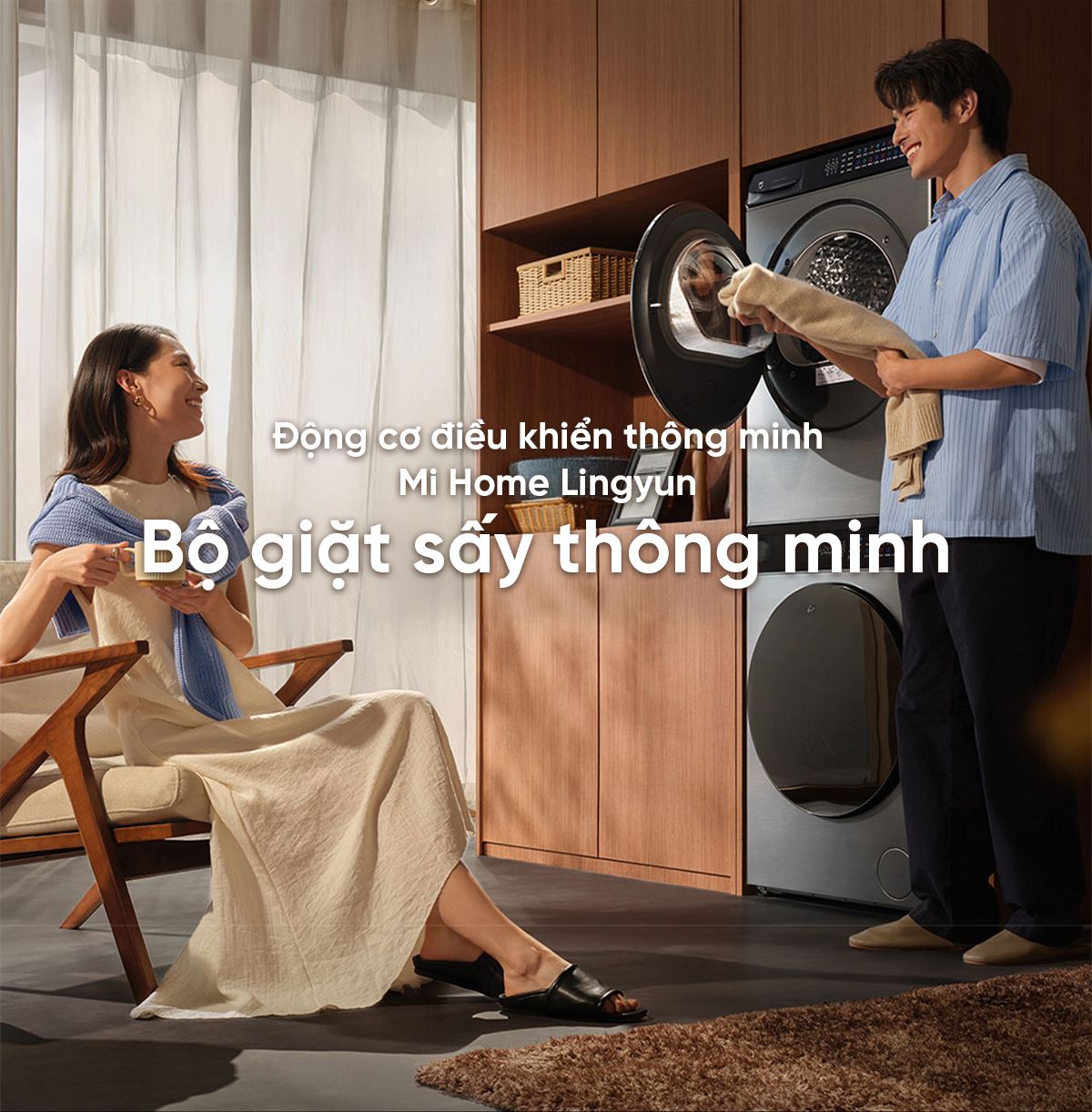 Combo giặt sấy Mijia Pro Blue Oxygen giặt sấy bơm nhiệt 10kg+10kg