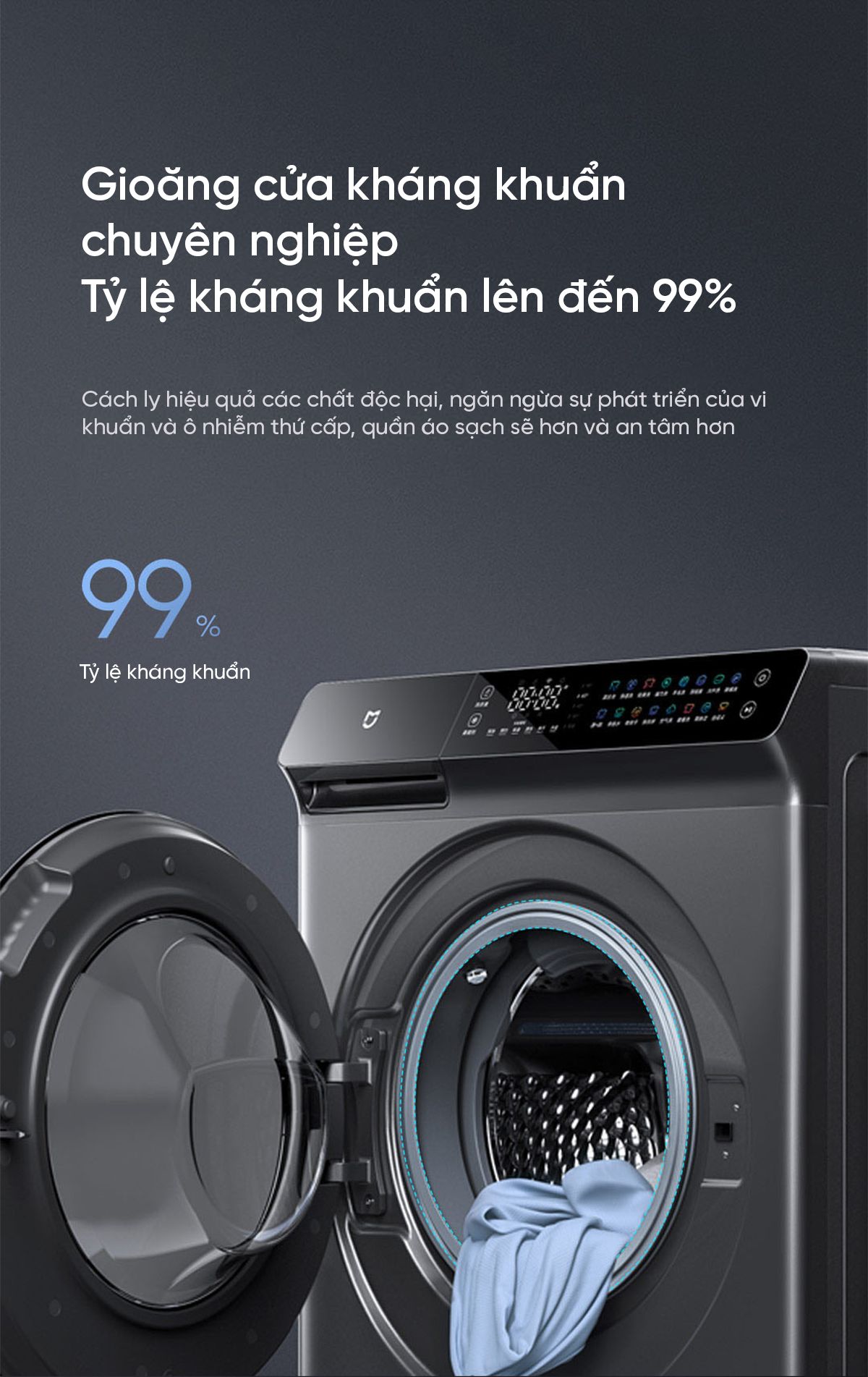 Máy giặt sấy Xiaomi Mijia MJ203 giặt 10kg, sấy 7kg