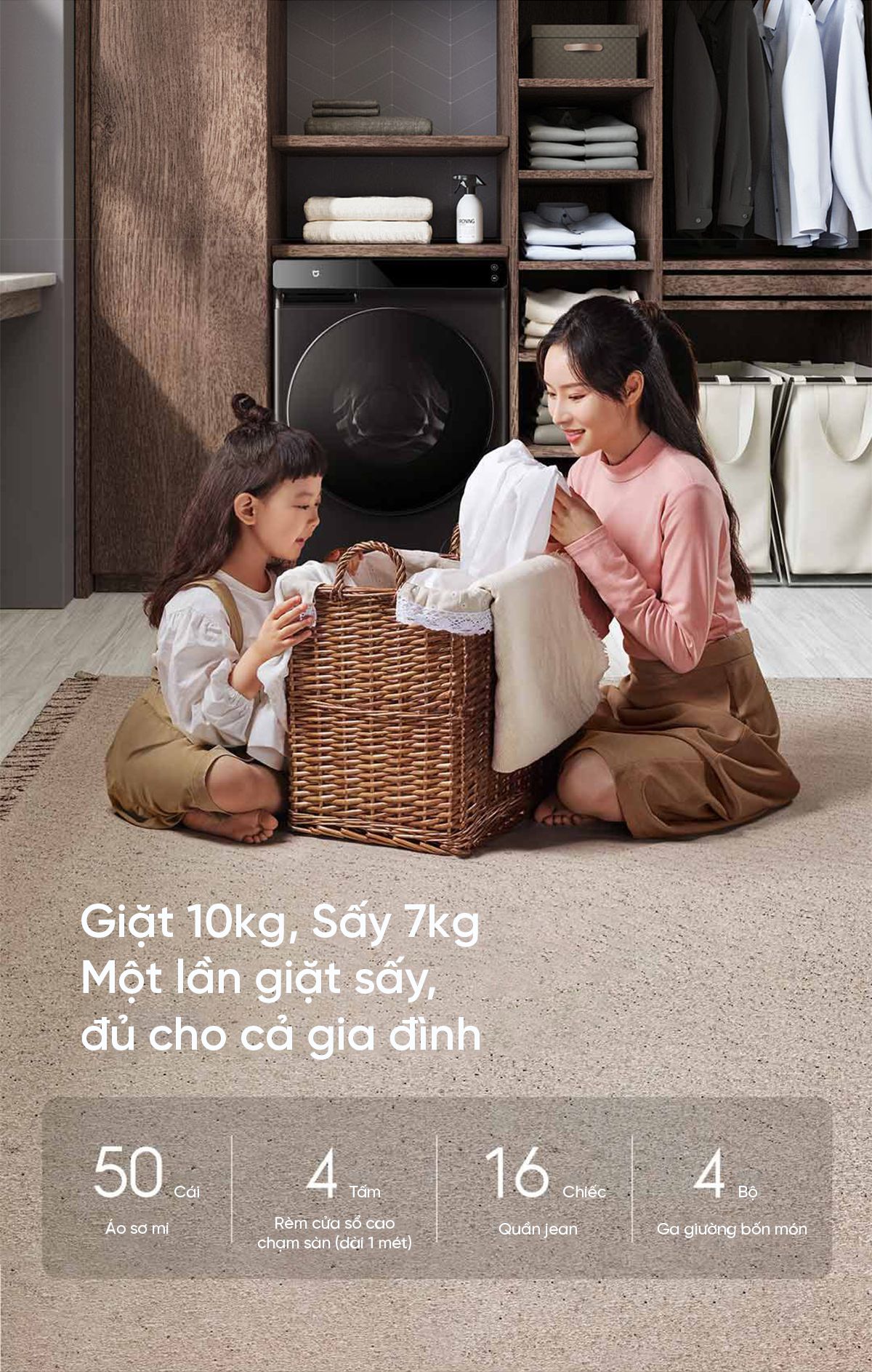 Máy giặt sấy Xiaomi Mijia MJ203 giặt 10kg, sấy 7kg