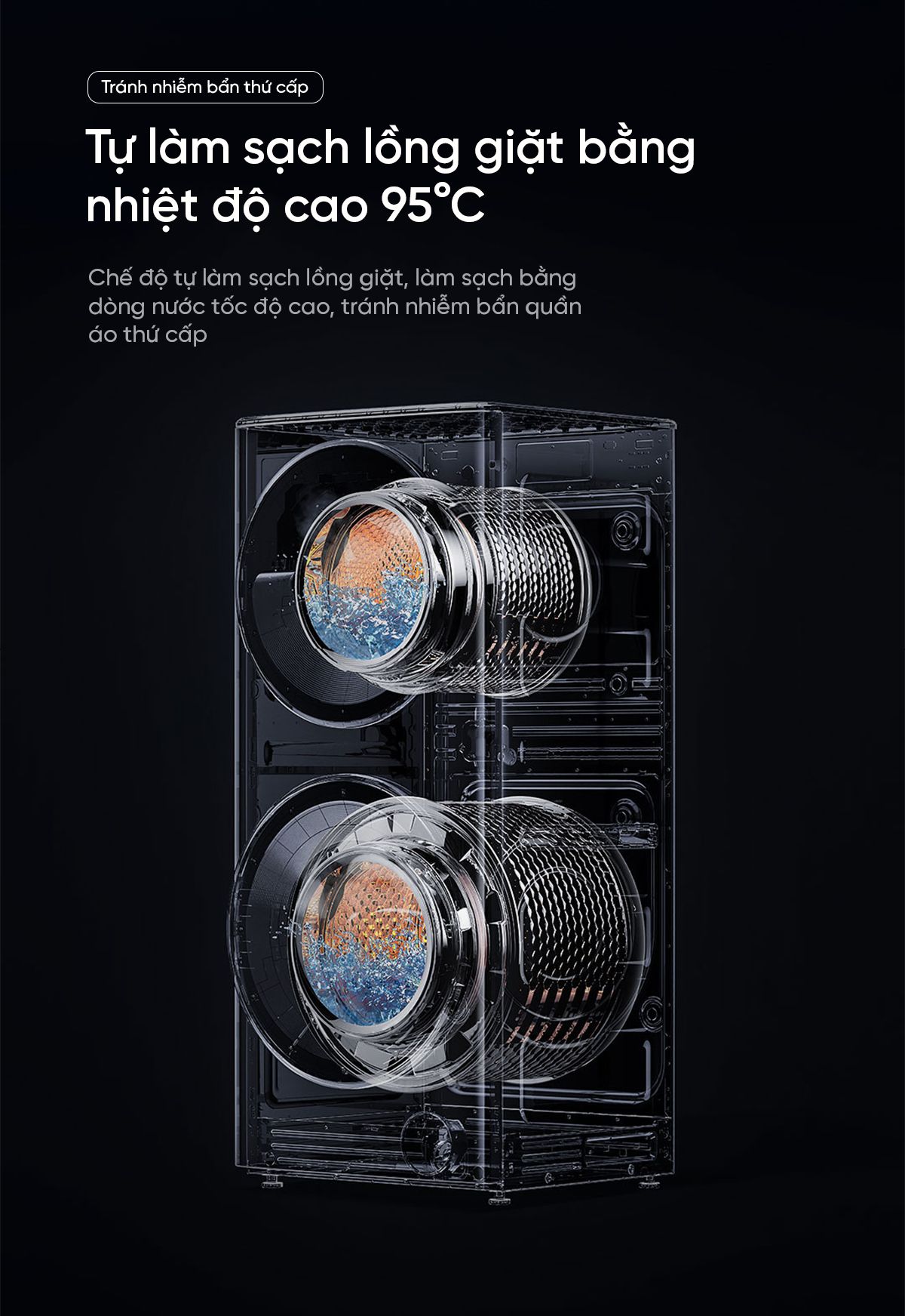 Máy giặt sấy Xiaomi Mijia MJ206, 2 tầng, giặt 15kg và sấy 7kg