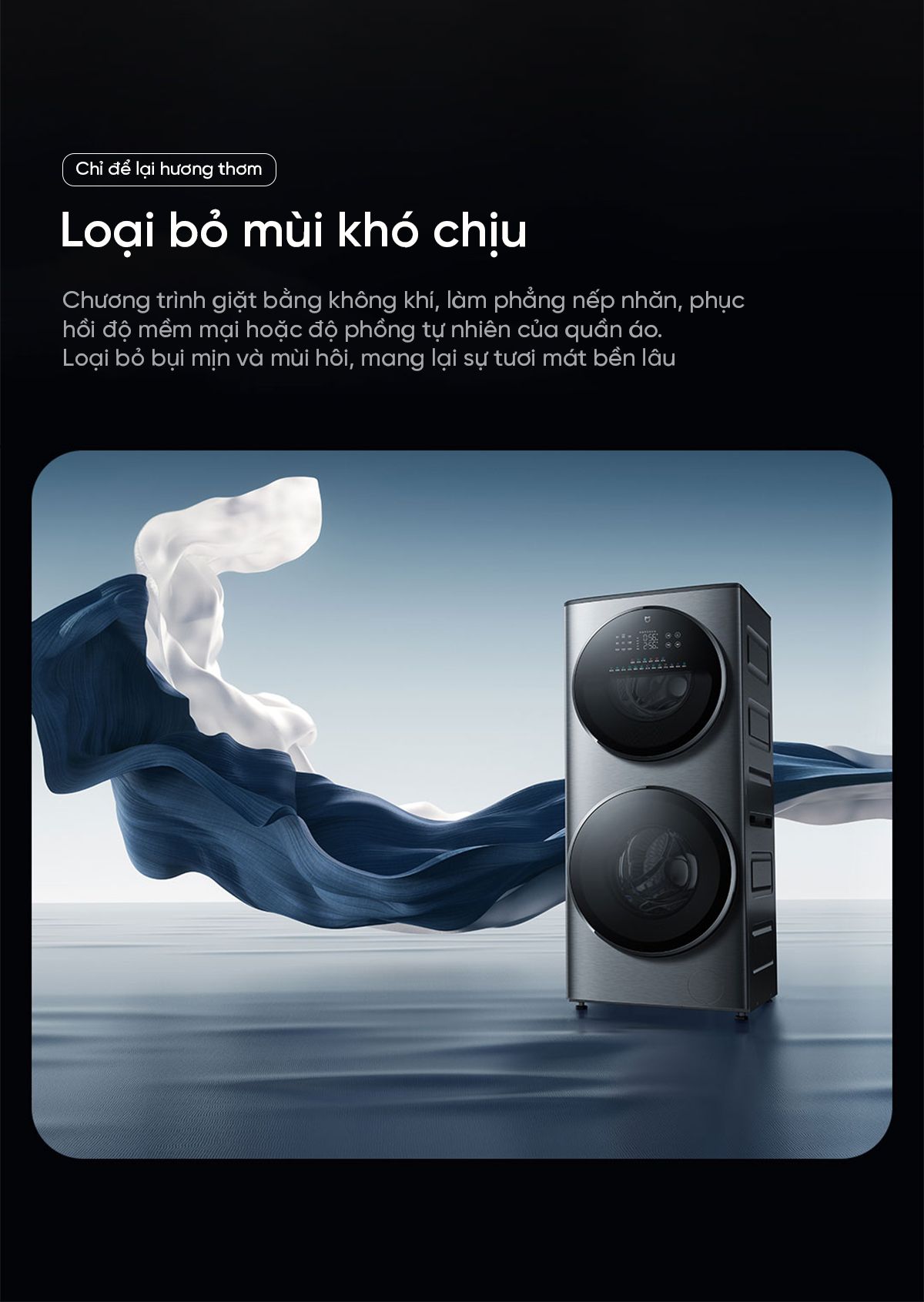 Máy giặt sấy Xiaomi Mijia MJ206, 2 tầng, giặt 15kg và sấy 7kg