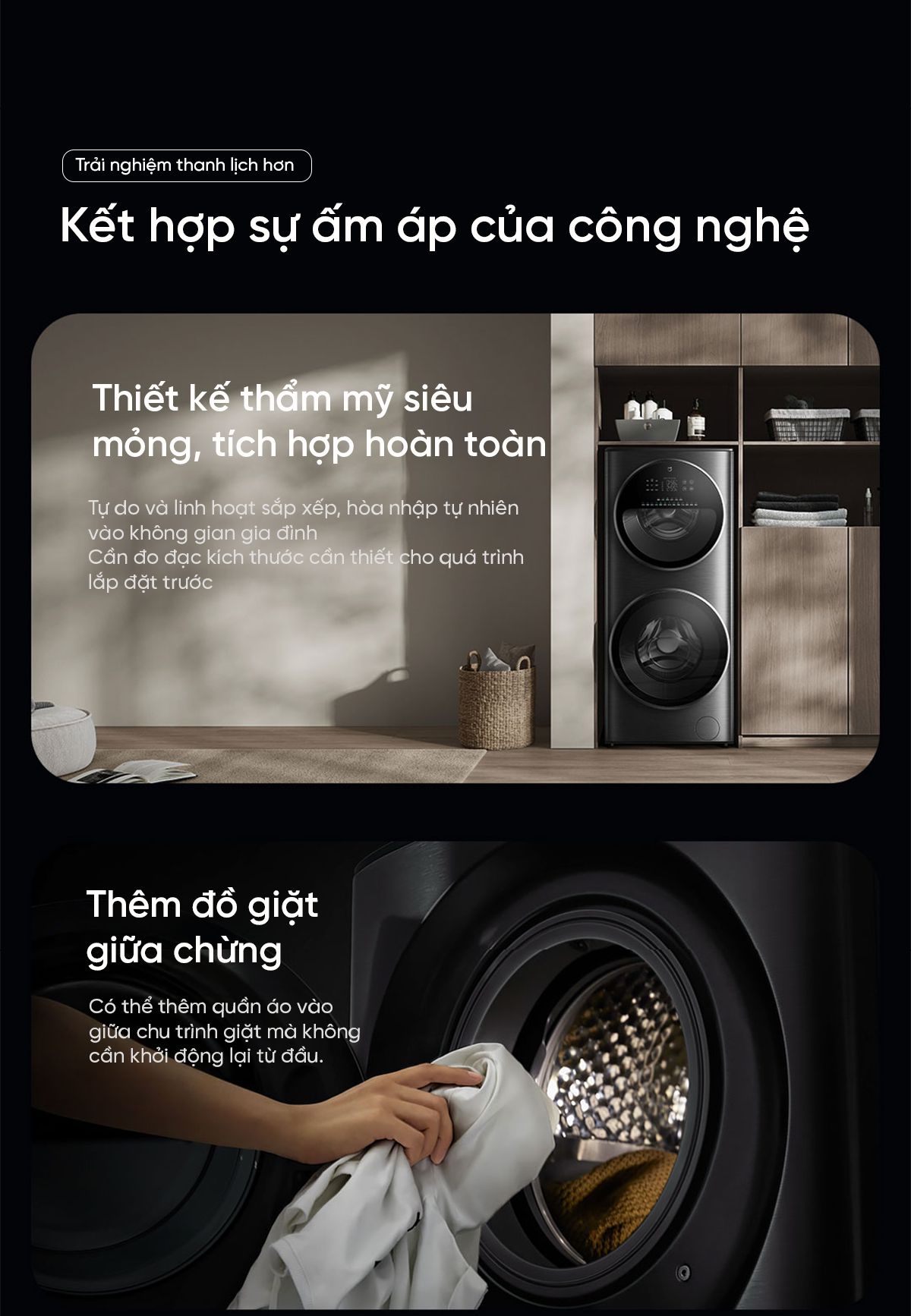 Máy giặt sấy Xiaomi Mijia MJ206, 2 tầng, giặt 15kg và sấy 7kg