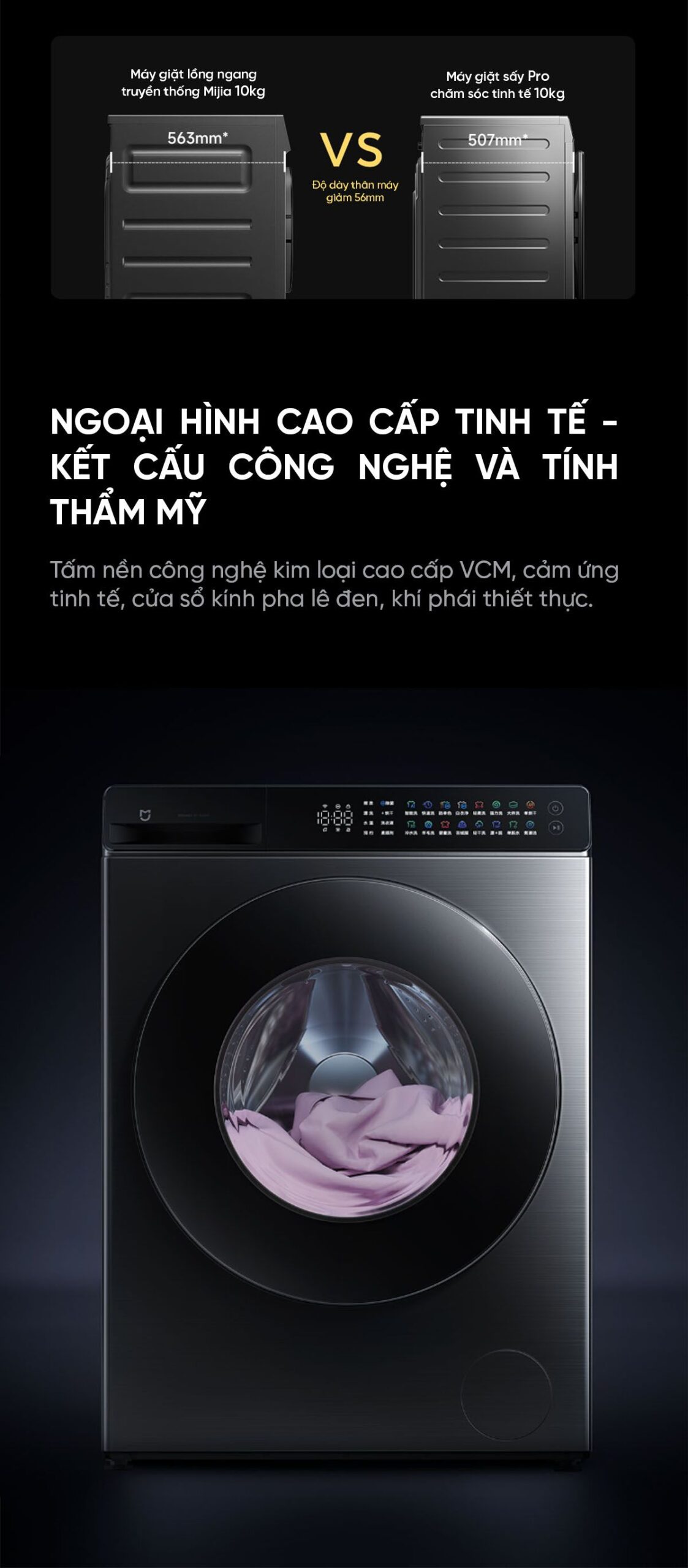 Máy giặt sấy Xiaomi Mijia MJ105 Pro giặt 10kg, sấy 7kg