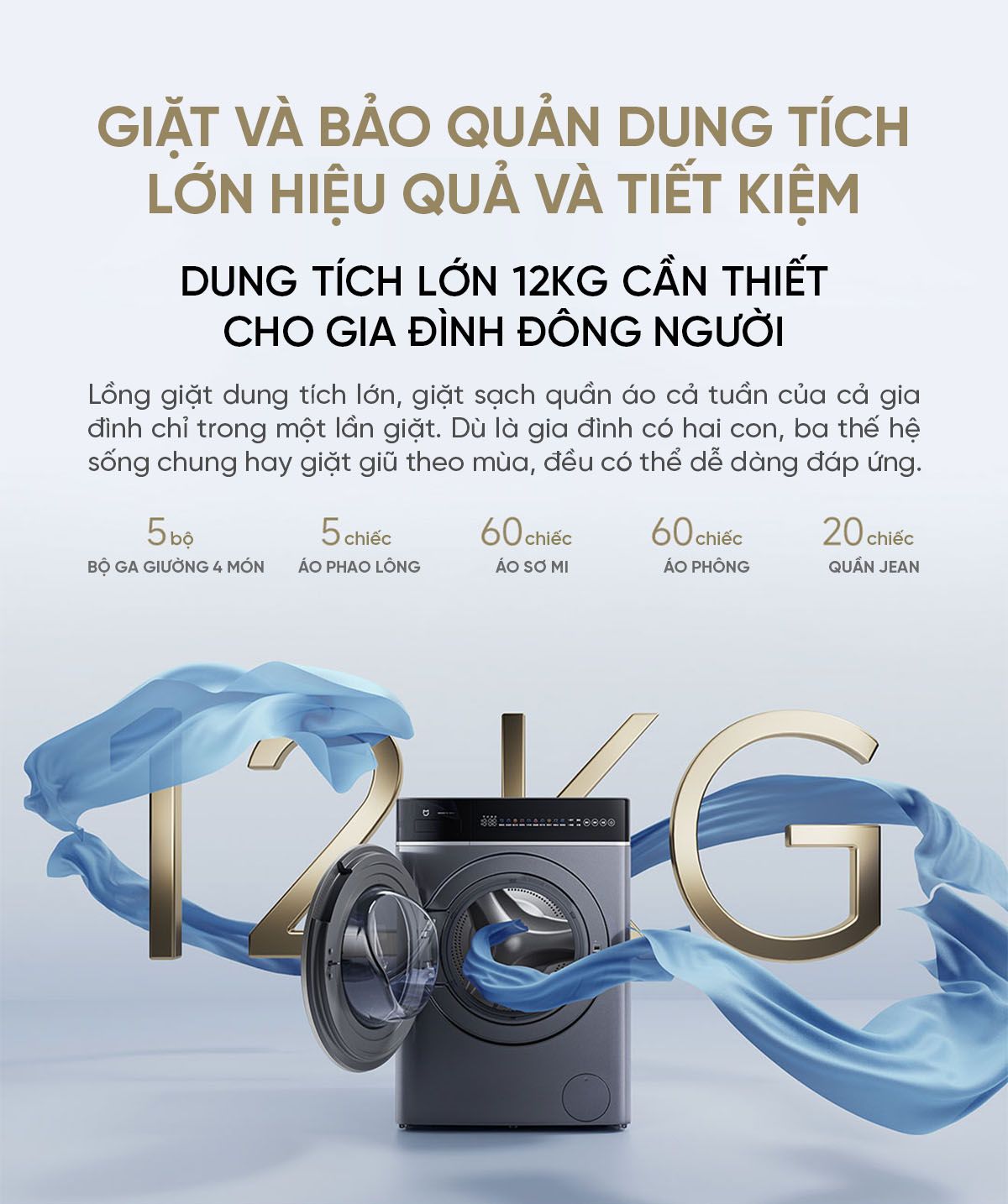 Máy giặt sấy Xiaomi Mijia MJ302, giặt 12kg, sấy 9kg