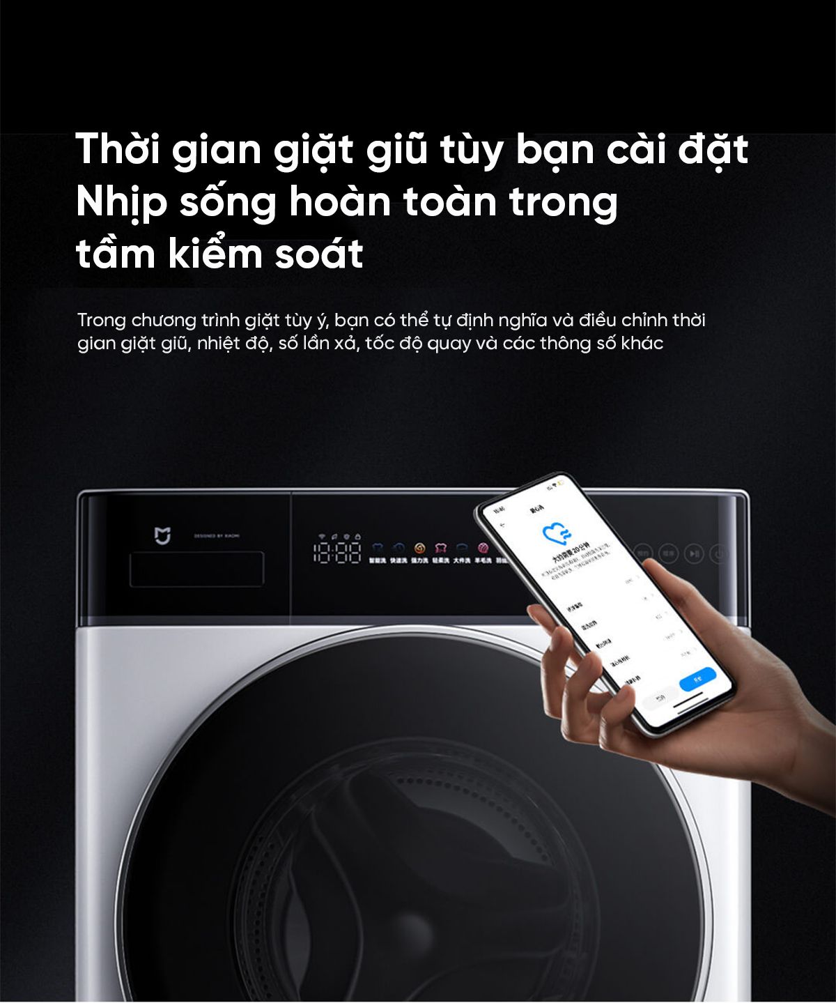 Máy giặt Xiaomi Mijia XQG120MJ301, giặt 12 kg, thiết kế mỏng