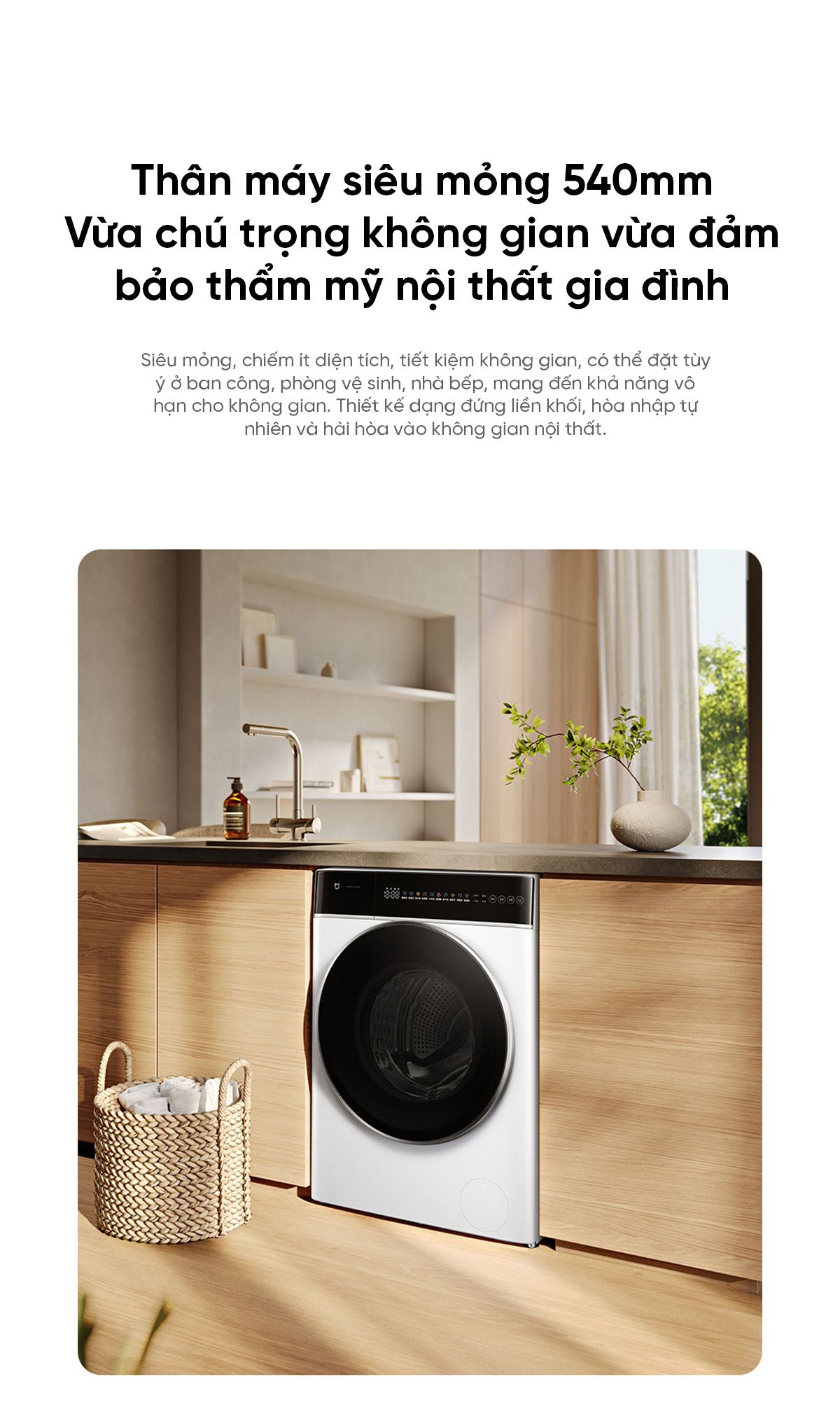 Máy giặt Xiaomi Mijia XQG120MJ301, giặt 12 kg, thiết kế mỏng