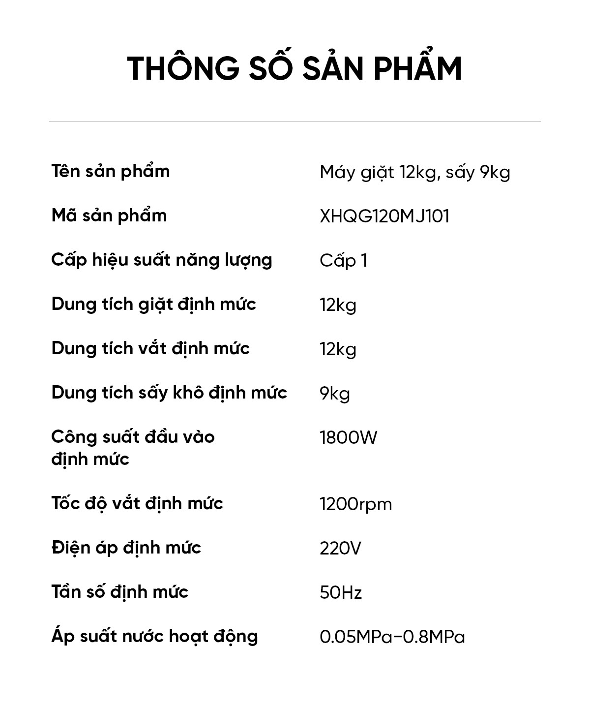 Máy giặt sấy Xiaomi Mijia MJ101, giặt 12kg, sấy 9kg
