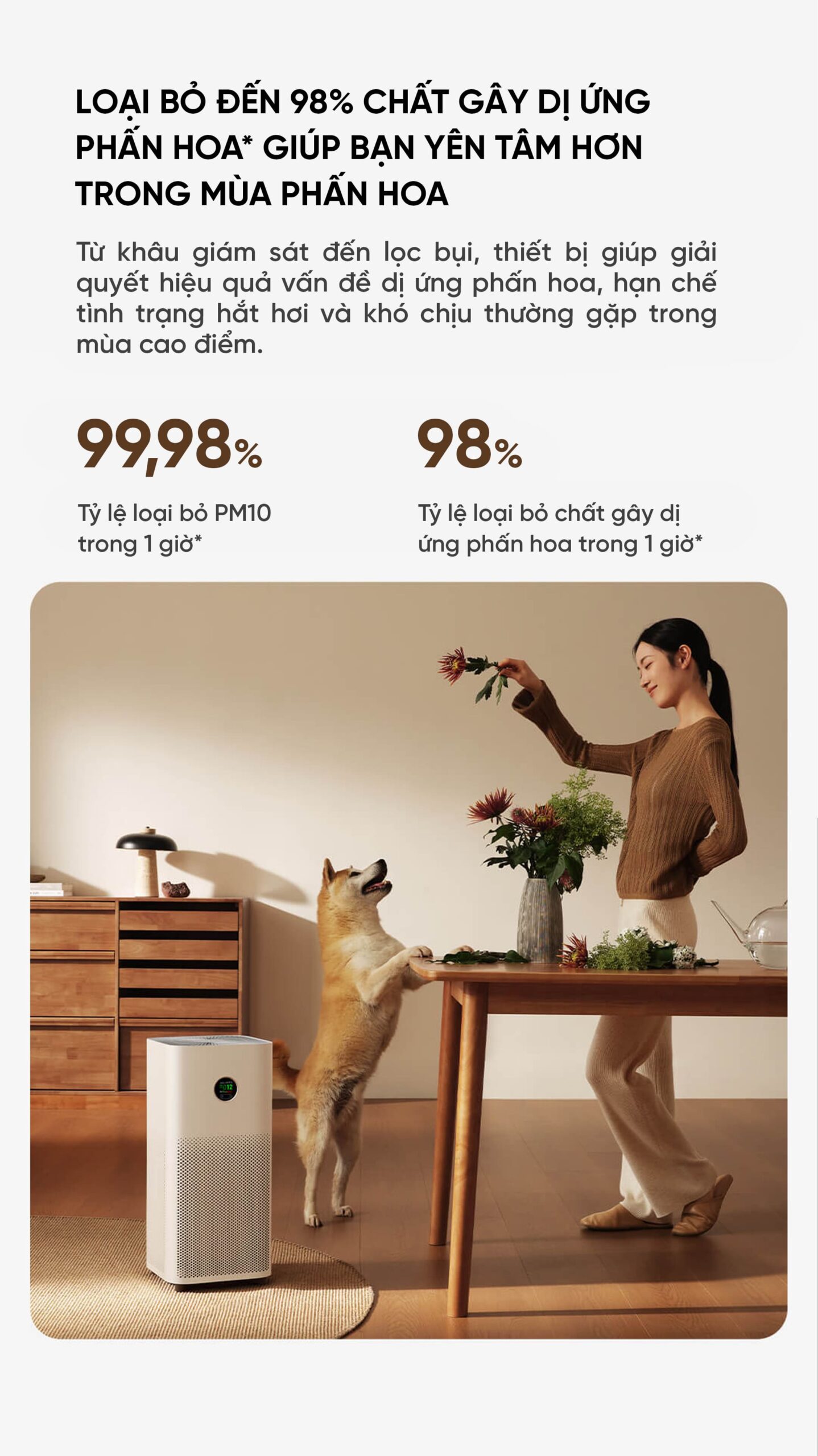 Xiaomi Mijia 5 máy lọc không khí diện tích 50m²