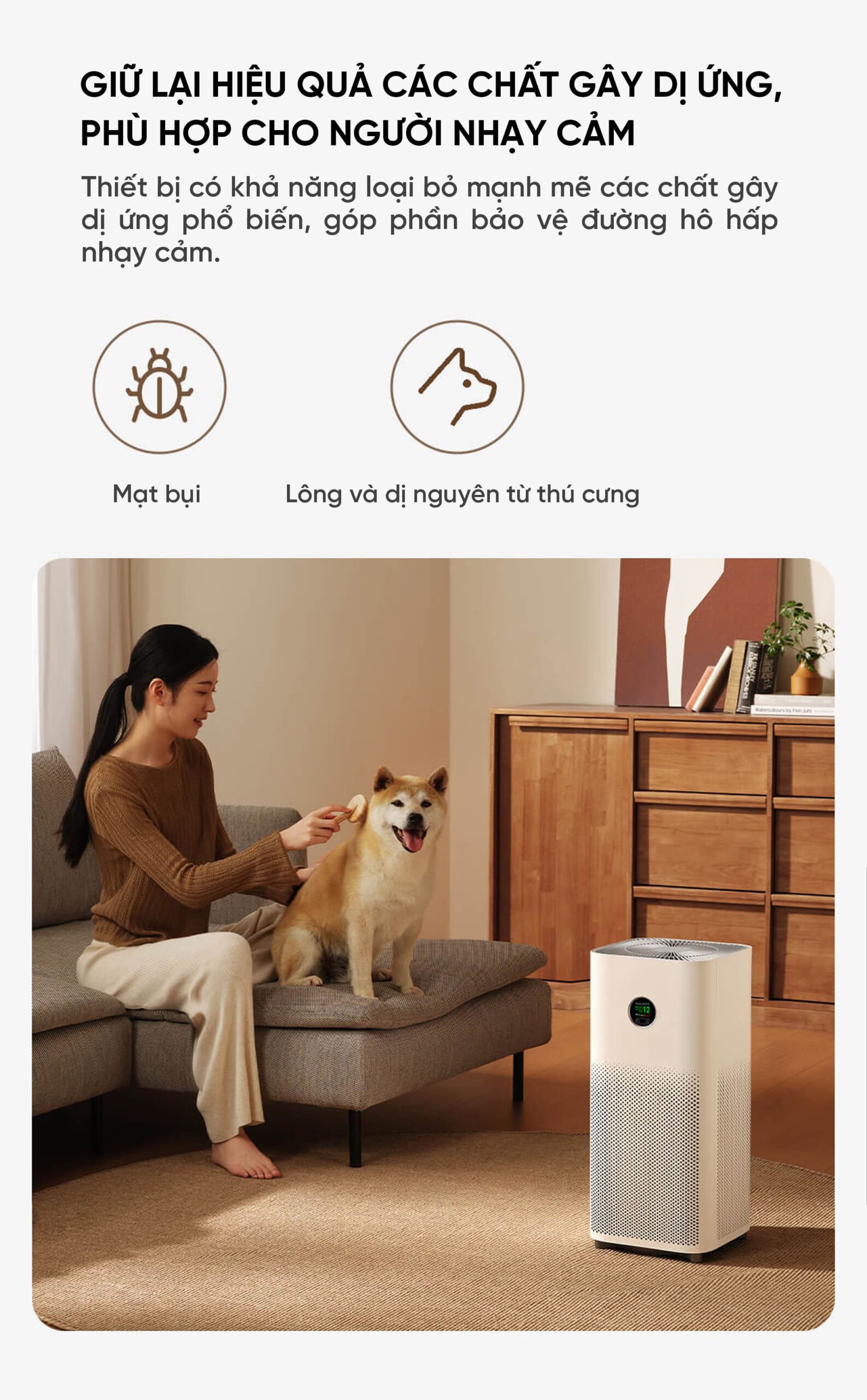 Xiaomi Mijia 5 máy lọc không khí diện tích 50m²