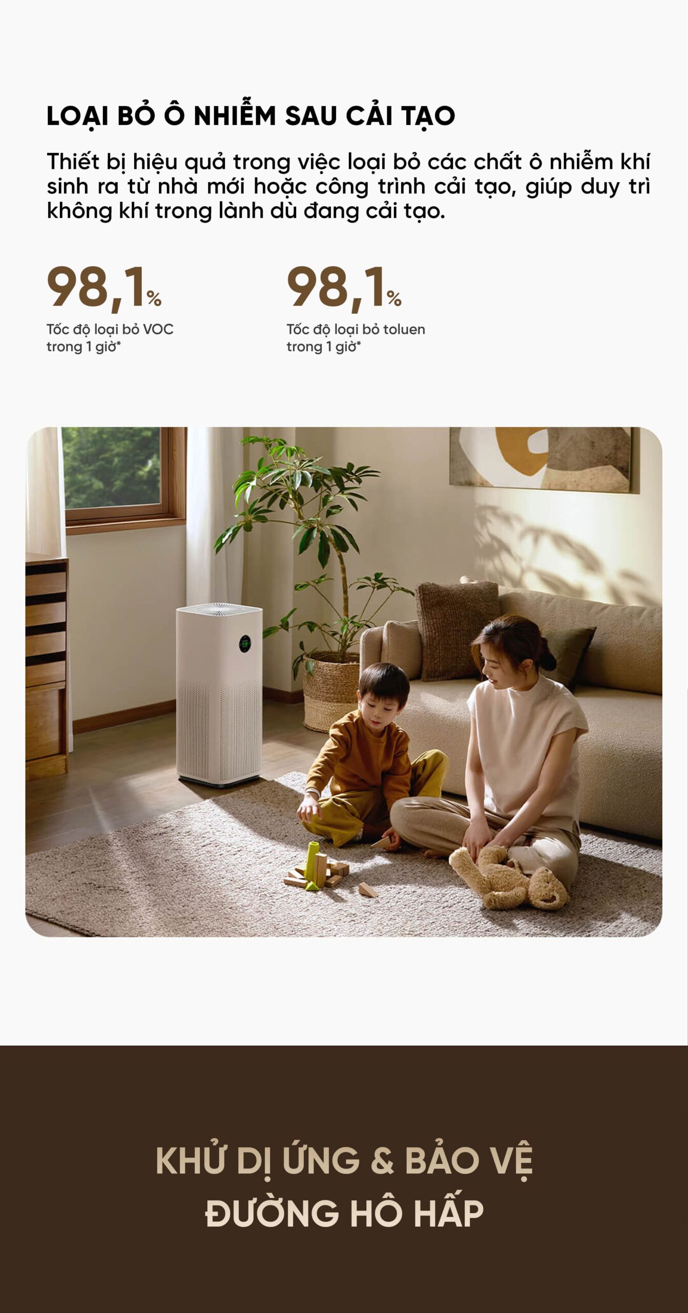 Xiaomi Mijia 5s máy lọc không khí diện tích 60m²