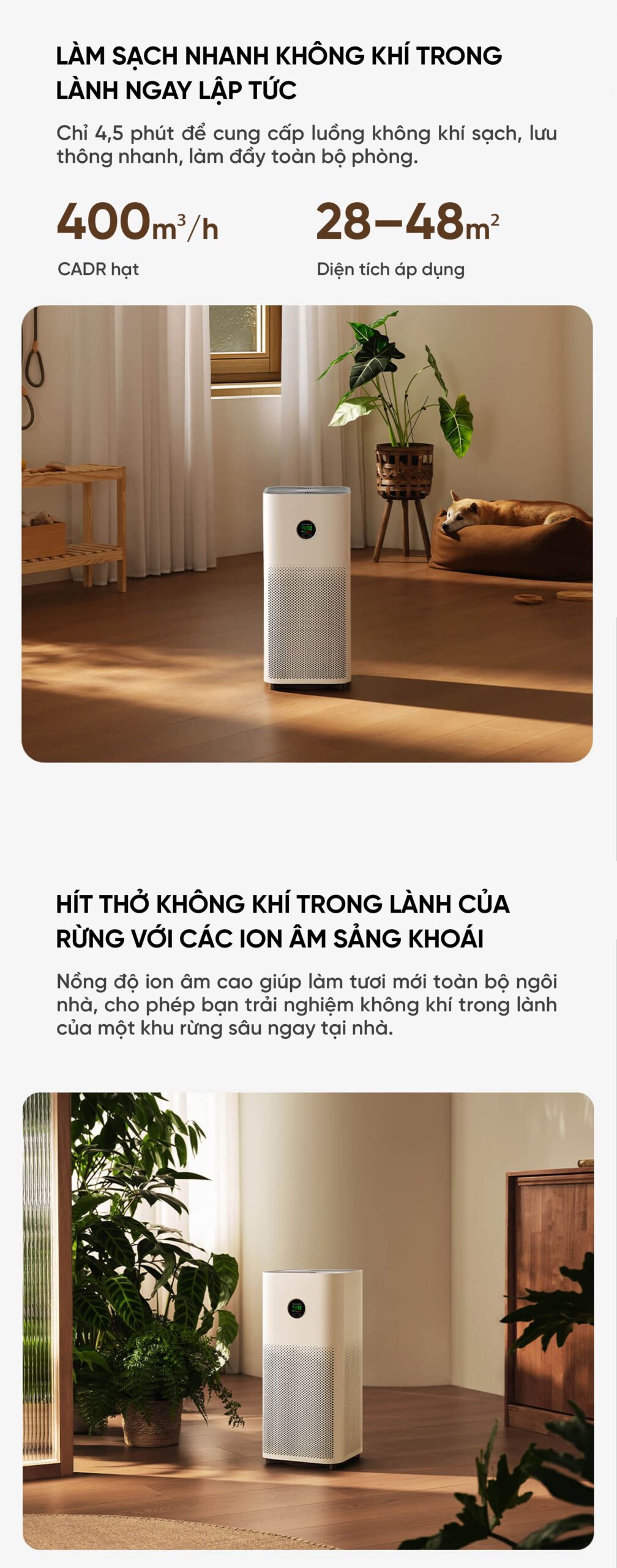 Xiaomi Mijia 5 máy lọc không khí diện tích 50m²
