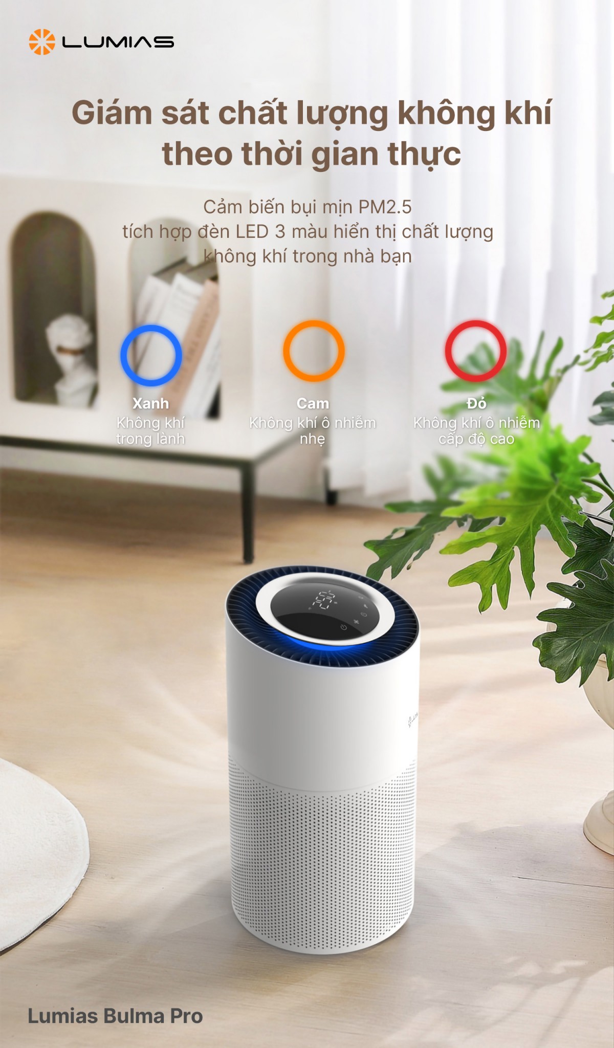 Lumias Bulma Pro máy lọc không khí diện tích 55m²