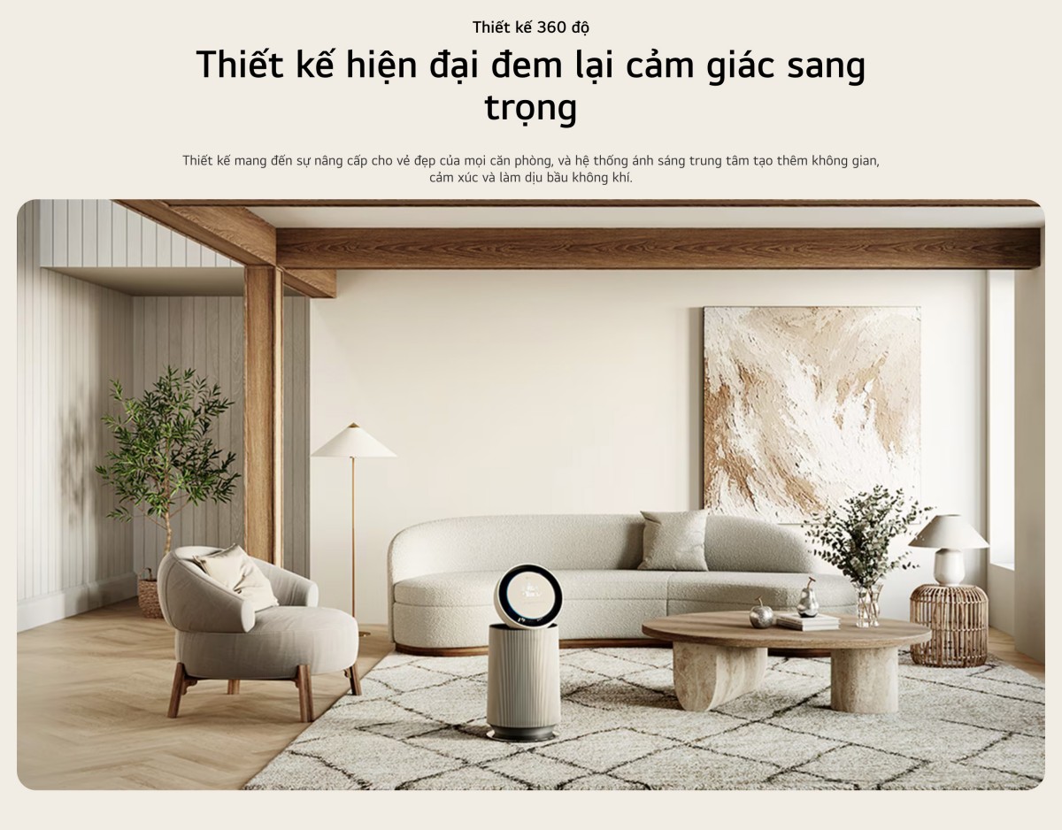 Máy lọc không khí PuriCare360 Alpha PET Lọc không khí 360˚ diện tích 61m²