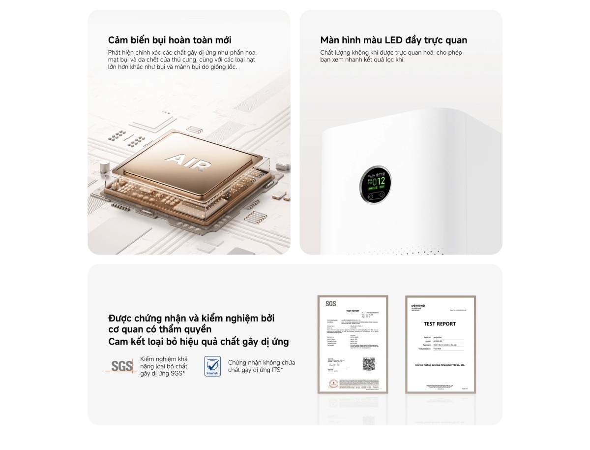 Xiaomi Smart Air Purifier 6 máy lọc không khí diện tích 87m²
