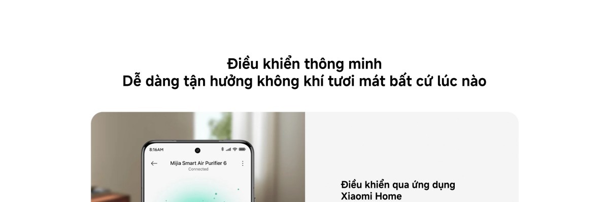 Xiaomi Smart Air Purifier 6 máy lọc không khí diện tích 87m²