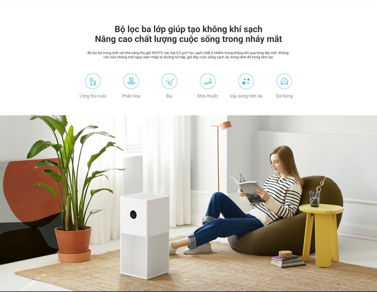 Xiaomi Smart Air Purifier 4 Lite máy lọc không khí diện tích 40 m²