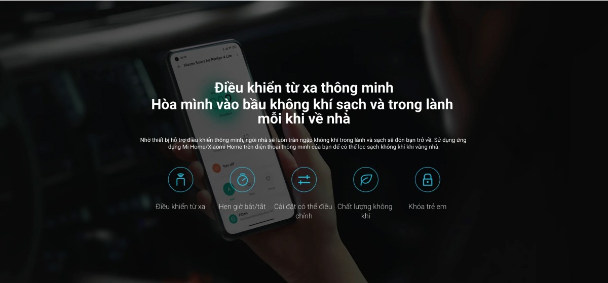 Xiaomi Smart Air Purifier 4 Lite máy lọc không khí diện tích 40 m²