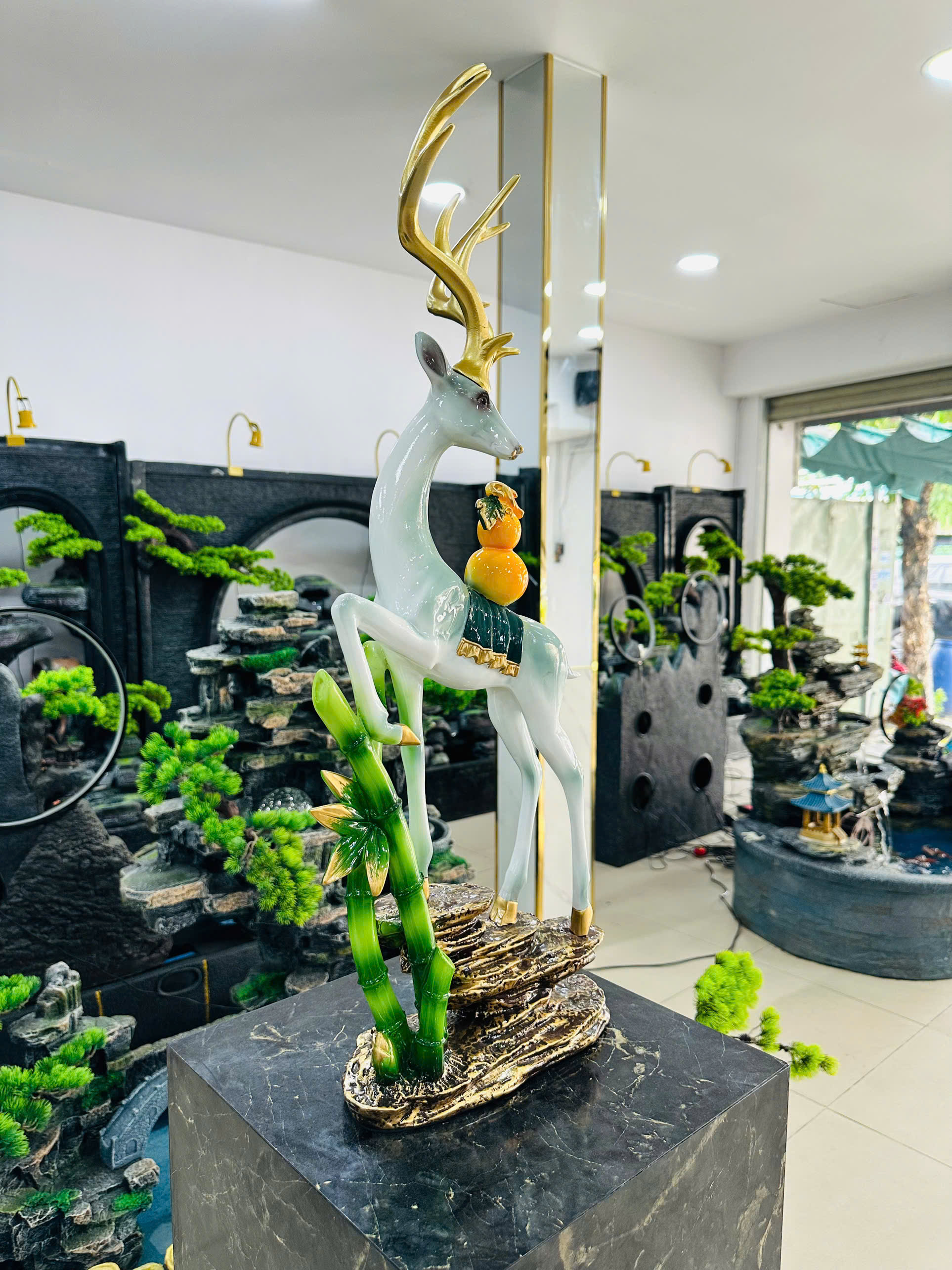 Đồ Trang Trí Tiểu Cảnh Trong Nhà Hình Con Vật HS019 - Màu Xanh