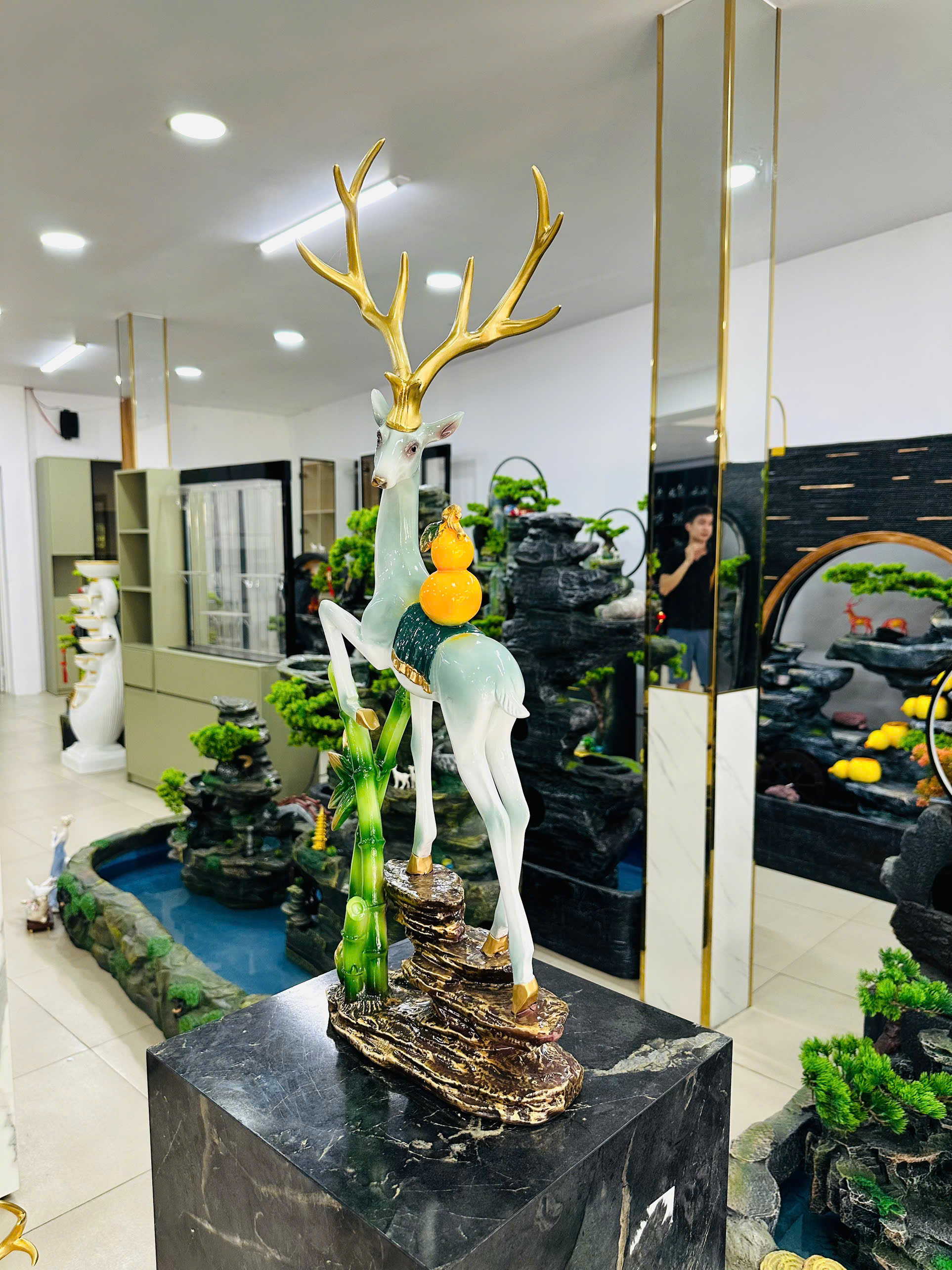 Đồ Trang Trí Tiểu Cảnh Trong Nhà Hình Con Vật HS019 - Màu Xanh