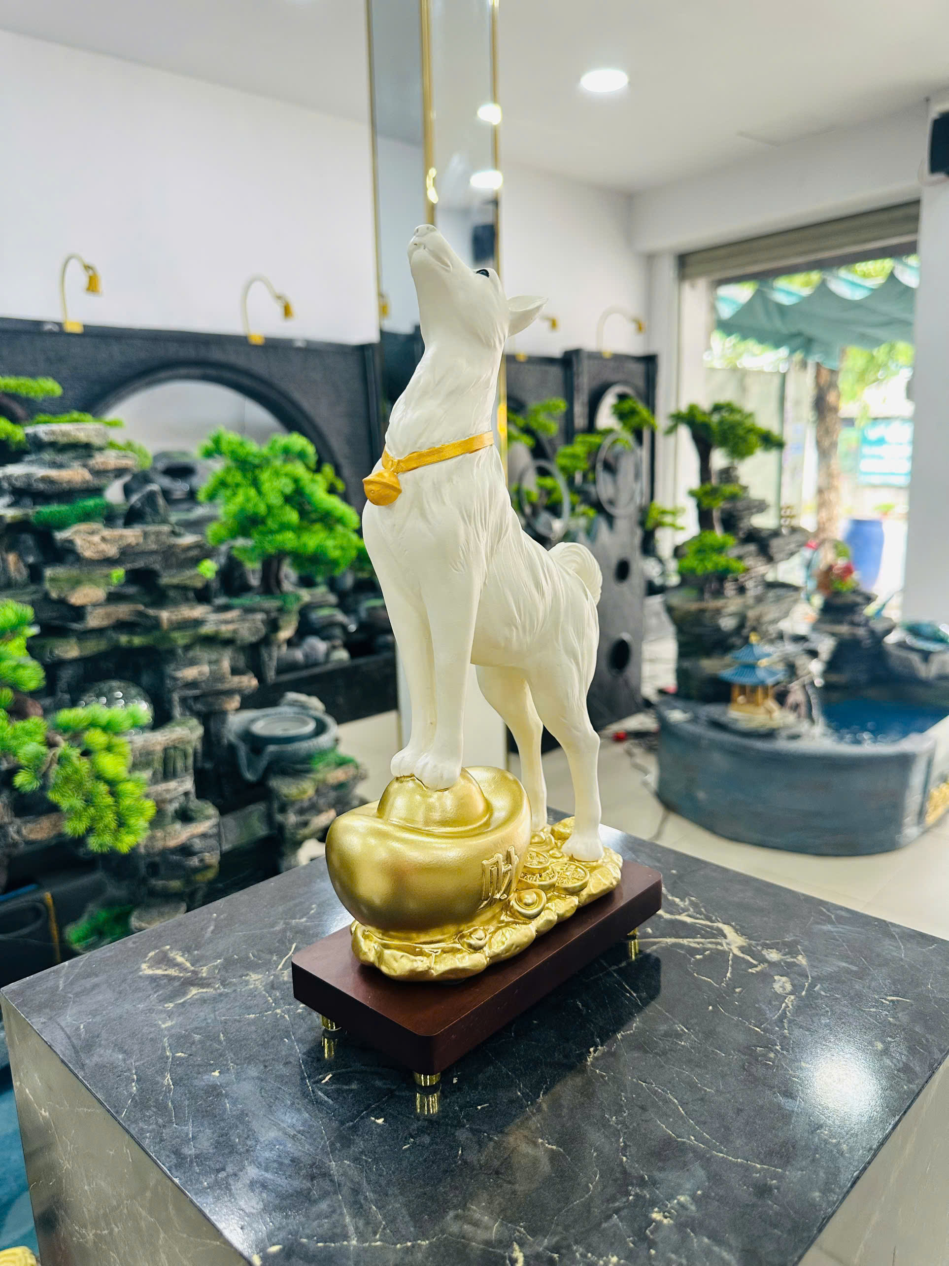 Đồ Trang Trí Tiểu Cảnh Trong Nhà Hình Con Vật Model HS080 Màu Trắng