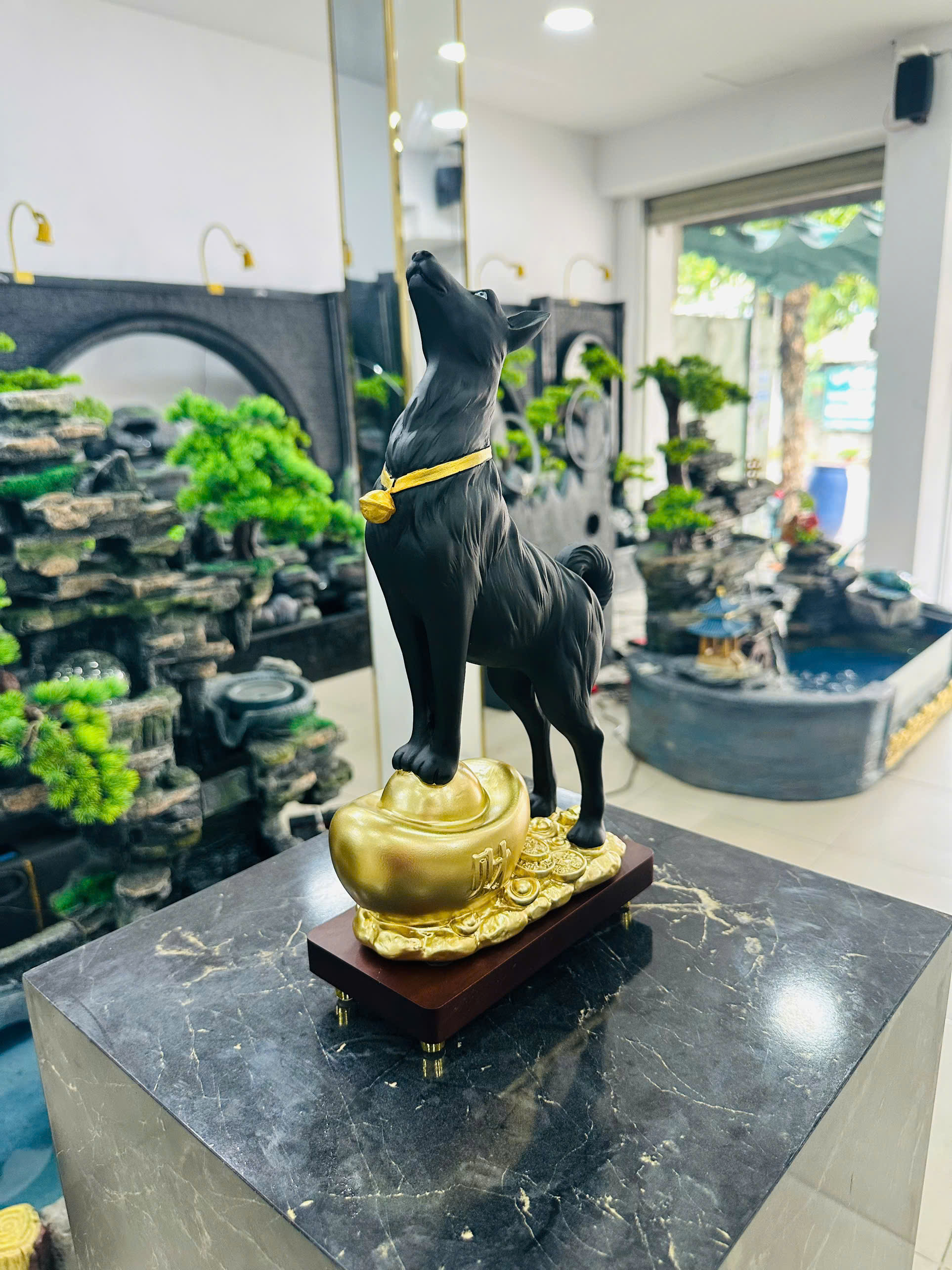Đồ Trang Trí Tiểu Cảnh Trong Nhà Hình Con Vật Model HS080 Màu Đen