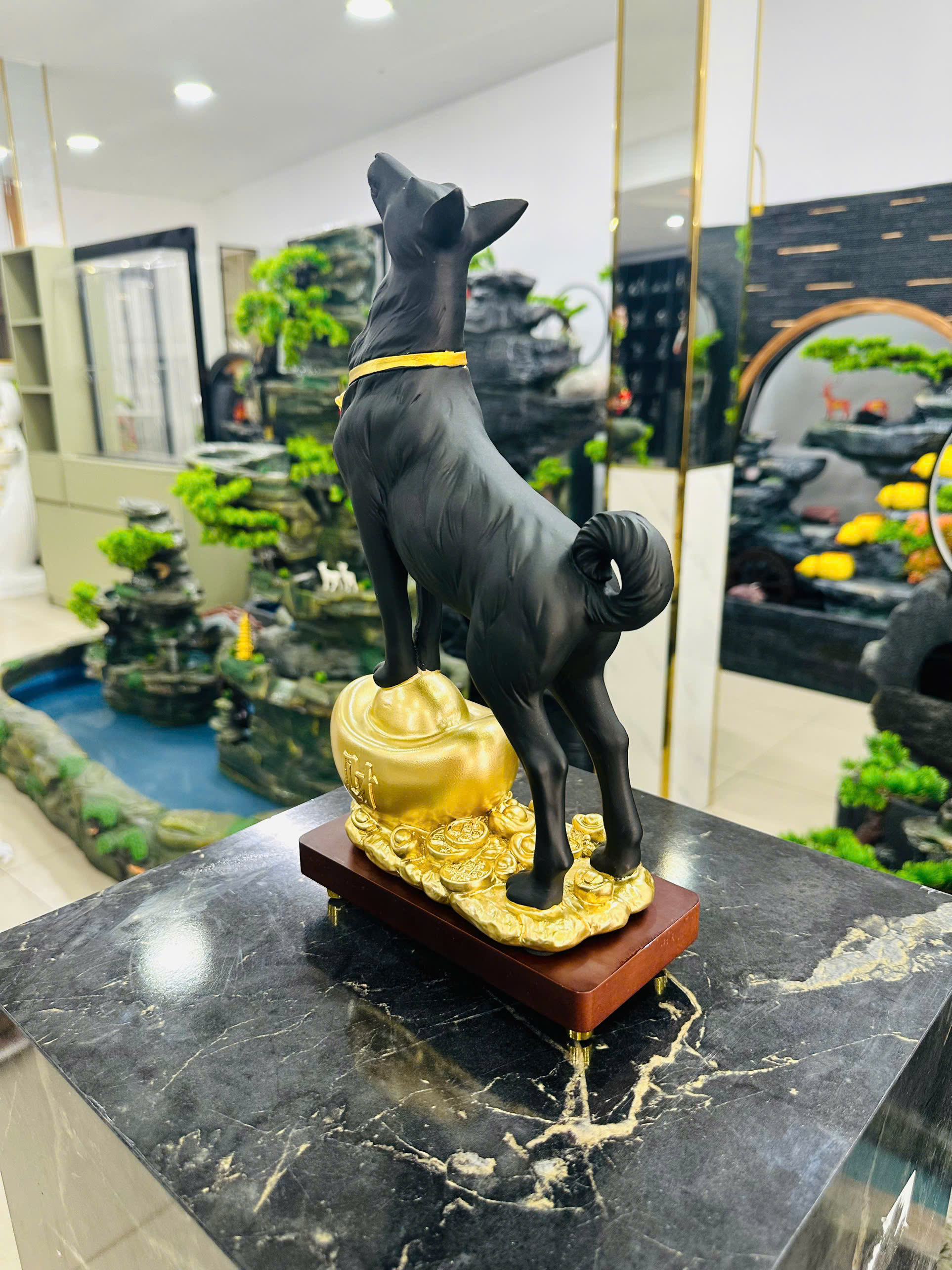 Đồ Trang Trí Tiểu Cảnh Trong Nhà Hình Con Vật Model HS080 Màu Đen