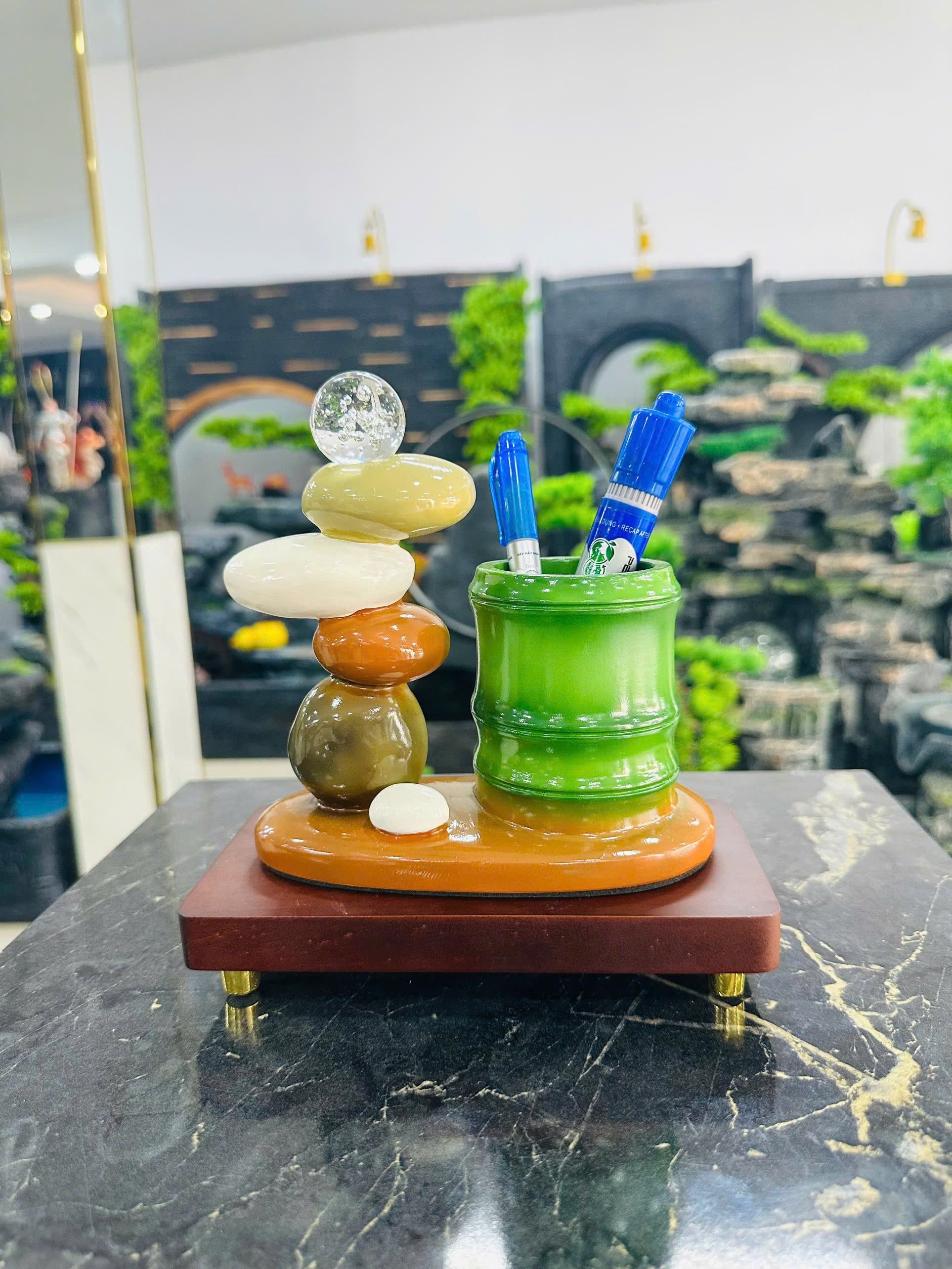 Đồ Trang Trí Tiểu Cảnh Trong Nhà Hình Tháp Đá Model HS023