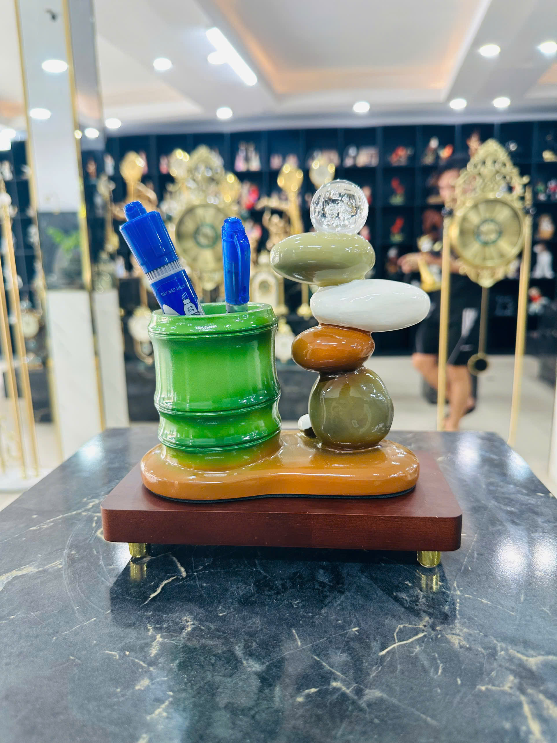 Đồ Trang Trí Tiểu Cảnh Trong Nhà Hình Tháp Đá Model HS023