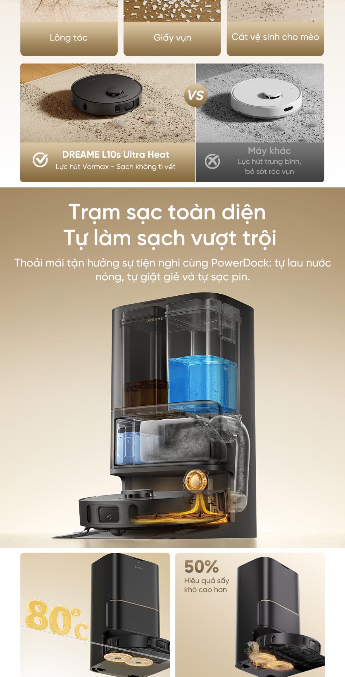 Robot hút bụi Dreame L10s Ultra Heat