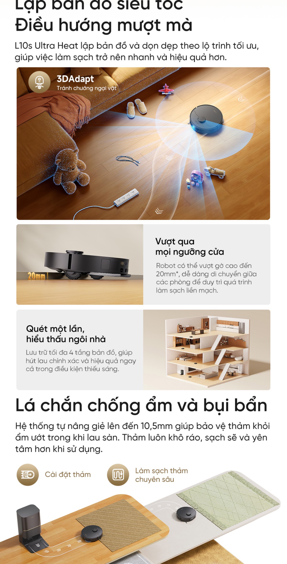 Robot hút bụi Dreame L10s Ultra Heat