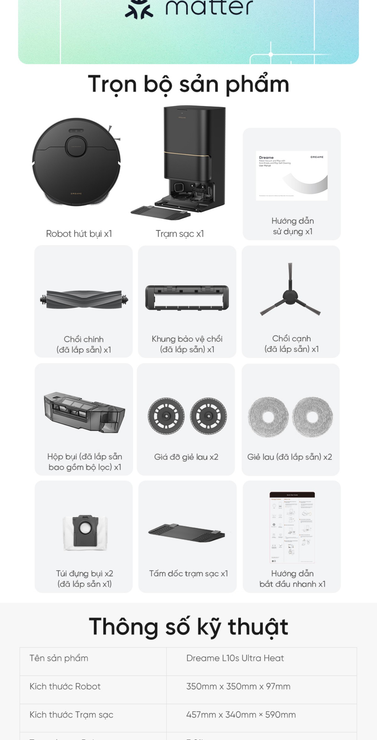 Robot hút bụi Dreame L10s Ultra Heat