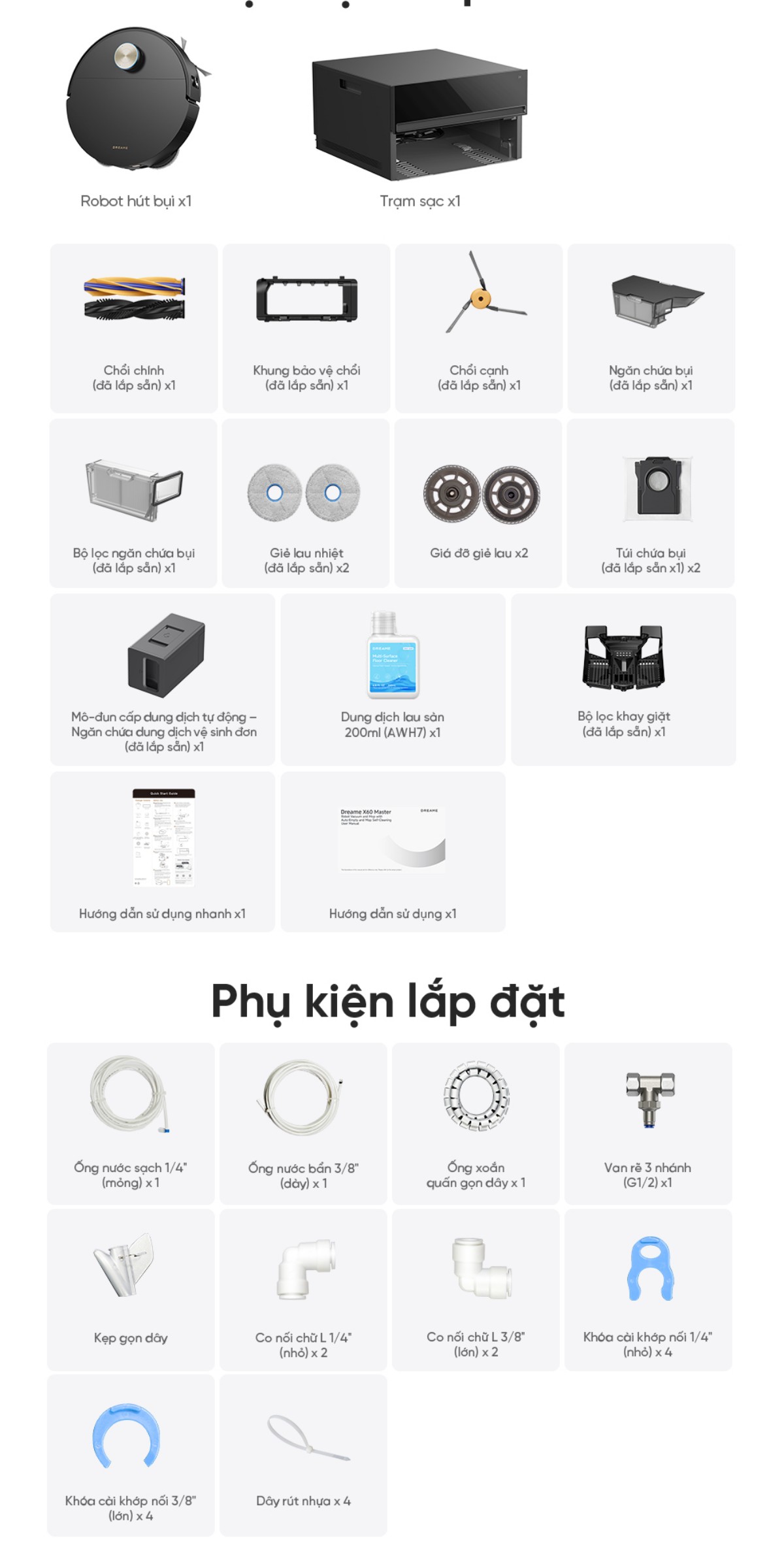 Robot hút bụi Dreame X60 Master